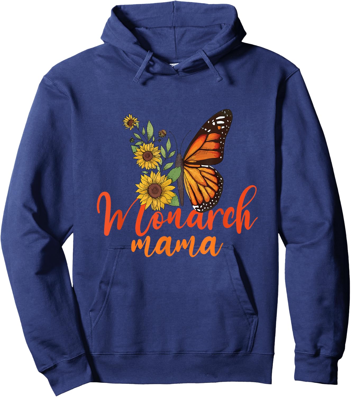 The Monarch Mama Mother Cute Entomology Butterfly Mother Day Hoodie - Hoodie | Navy