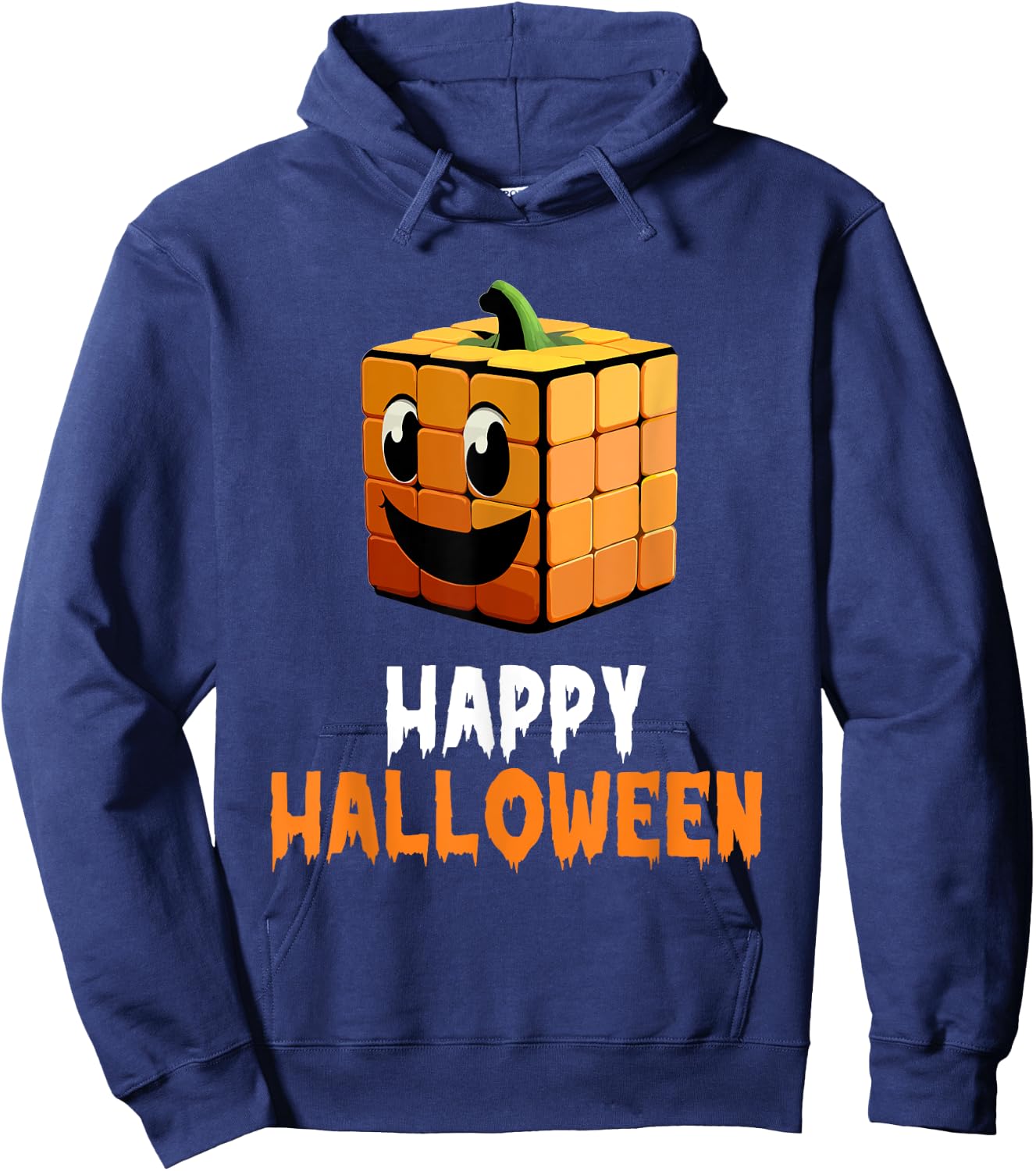 Happy Halloween Speed Cubing Puzzle Cuber Costume Hoodie - Hoodie | Navy