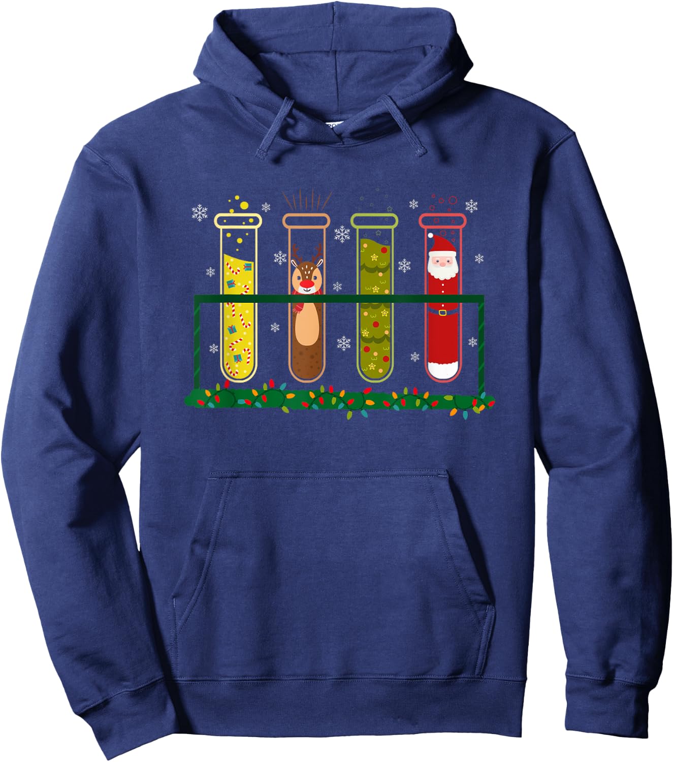 SHIRTSIDE Christmas Lab Technician Christmas Speech Therapy , -Adults, Black, Small, Short Sleeve Hoodie - Hoodie | Navy