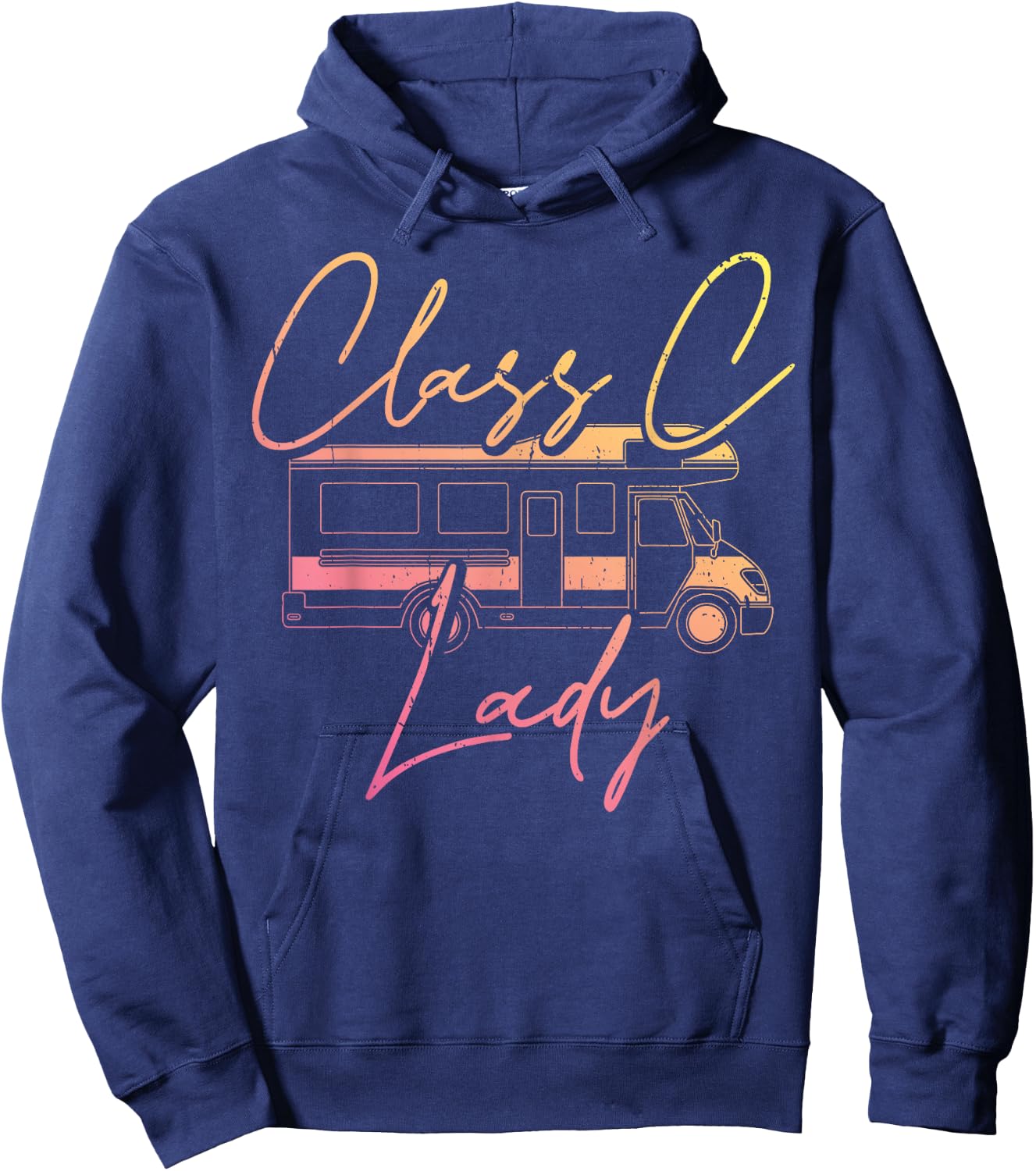 Women Class C Lady RV Recreational Vehicle Camping Road Trip Hoodie - Hoodie | Navy