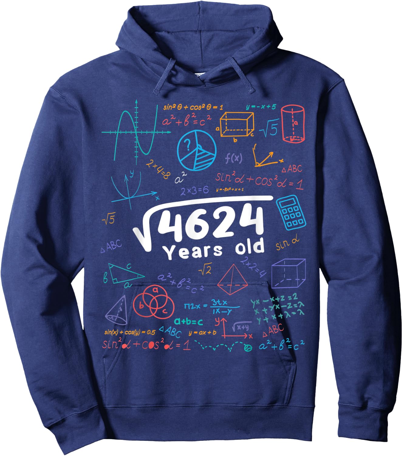 68 Year Old Men Women 68th Birthday Gift Square Root Of 4624 Hoodie - Hoodie | Navy