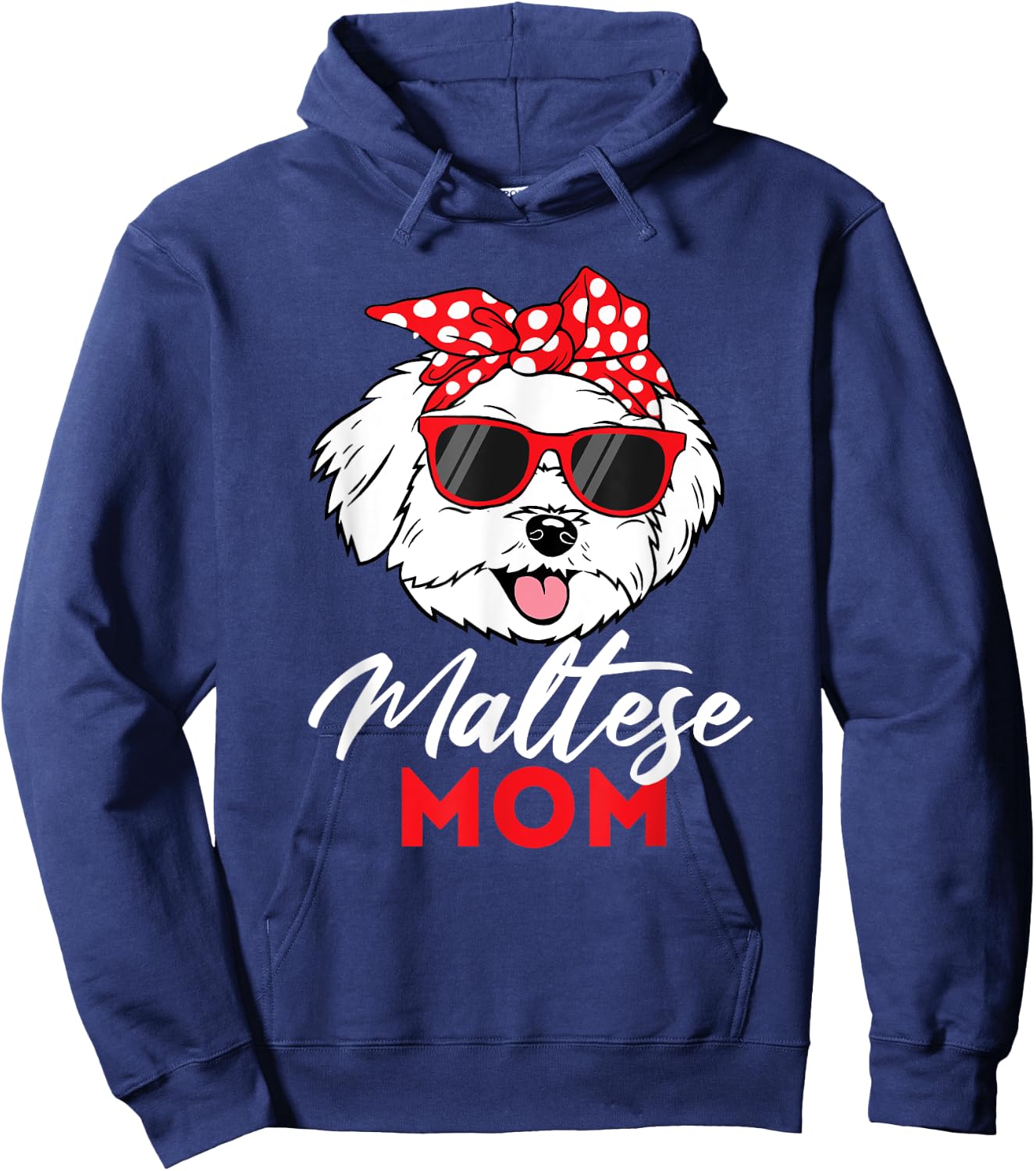 Maltese Mom - Mother's Day Dog Lover Animal Lover Puppies Women Kids Hoodie - Hoodie | Navy
