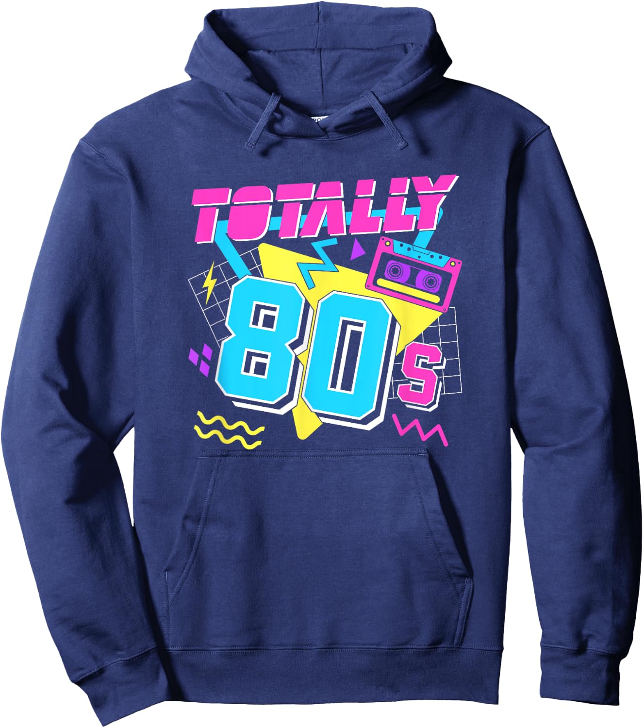 I Love The 80s Eighties Totally 80s - Men's Adults Classic Fit Collarless Short Sleeve Black Small Hoodie - Hoodie | Navy
