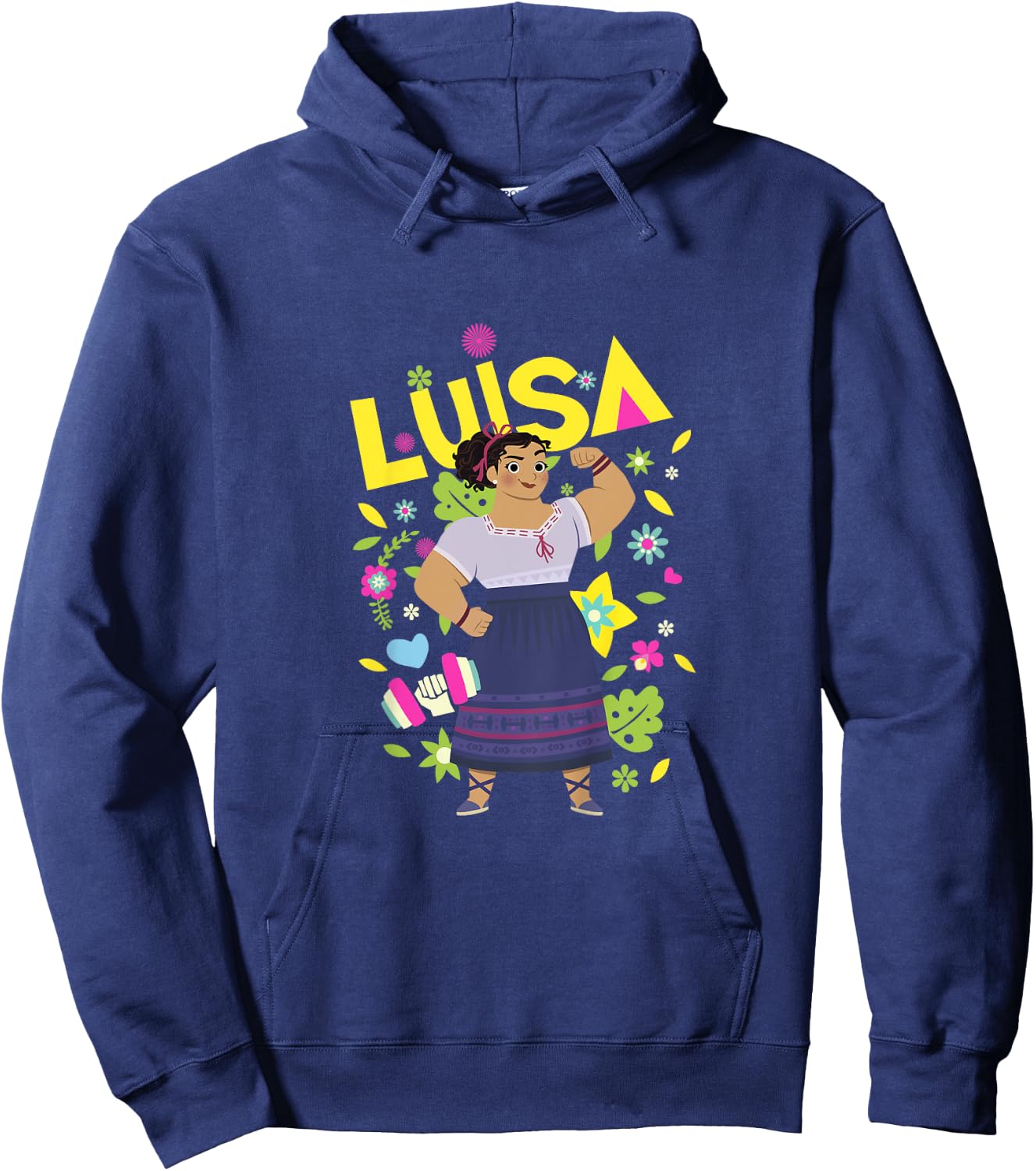 Kids Disney Encanto Luisa Strong Woman Floral Toddler Youth Hoodie - Hoodie | Navy