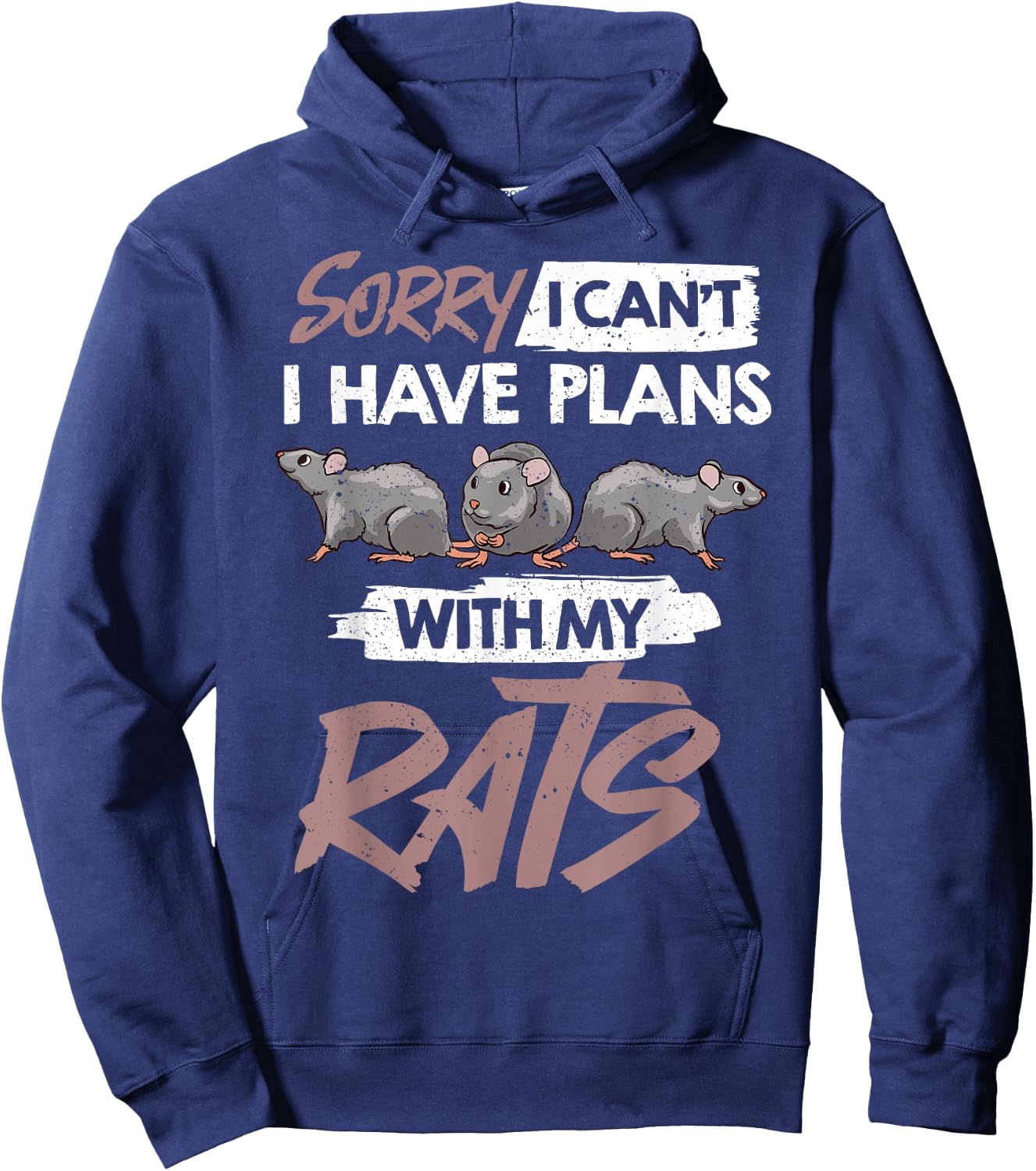 Rat Mouse Mice Rodent Funny Cute Pet Hoodie - Hoodie | Navy