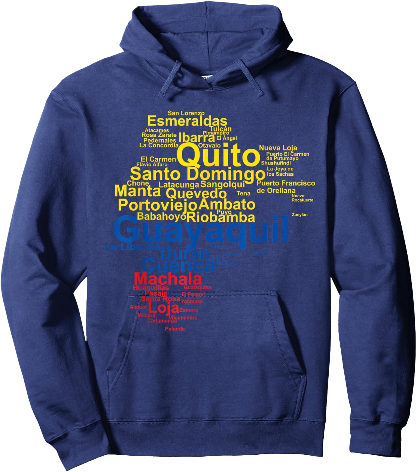 Ecuador Flag Latino Ecuador Outline Bandera de Ecuador Hoodie - Hoodie | Navy
