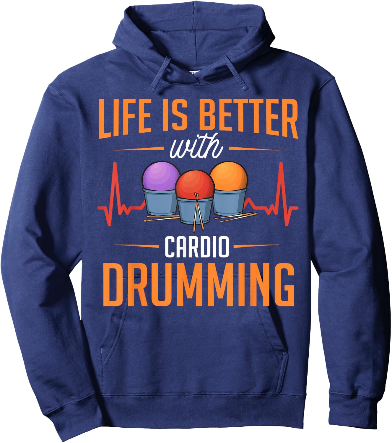 Cardio Drumming Gym Fitness Class Workout Hoodie - Hoodie | Navy