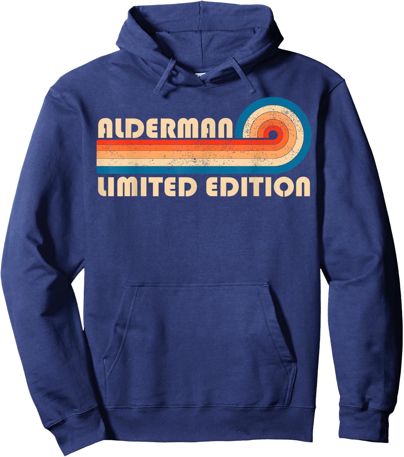 ALDERMAN Surname Retro Vintage 80s 90s Birthday Reunion Hoodie - Hoodie | Navy
