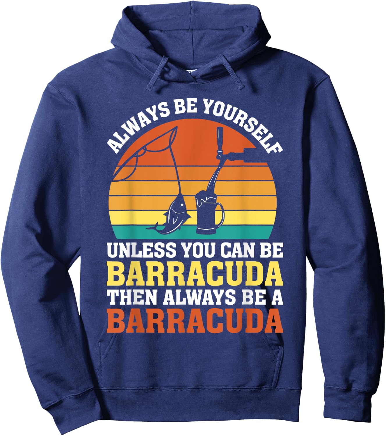 Barracuda Fish Lovers Funny Barracuda Design Hoodie - Hoodie | Navy