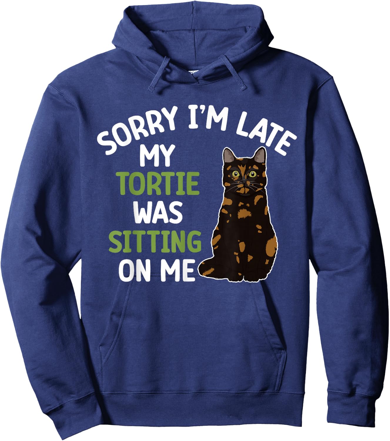 Tortie Cat Owner Funny Tortie Cat Dad Tortoiseshell Cat Mom Hoodie - Hoodie | Navy