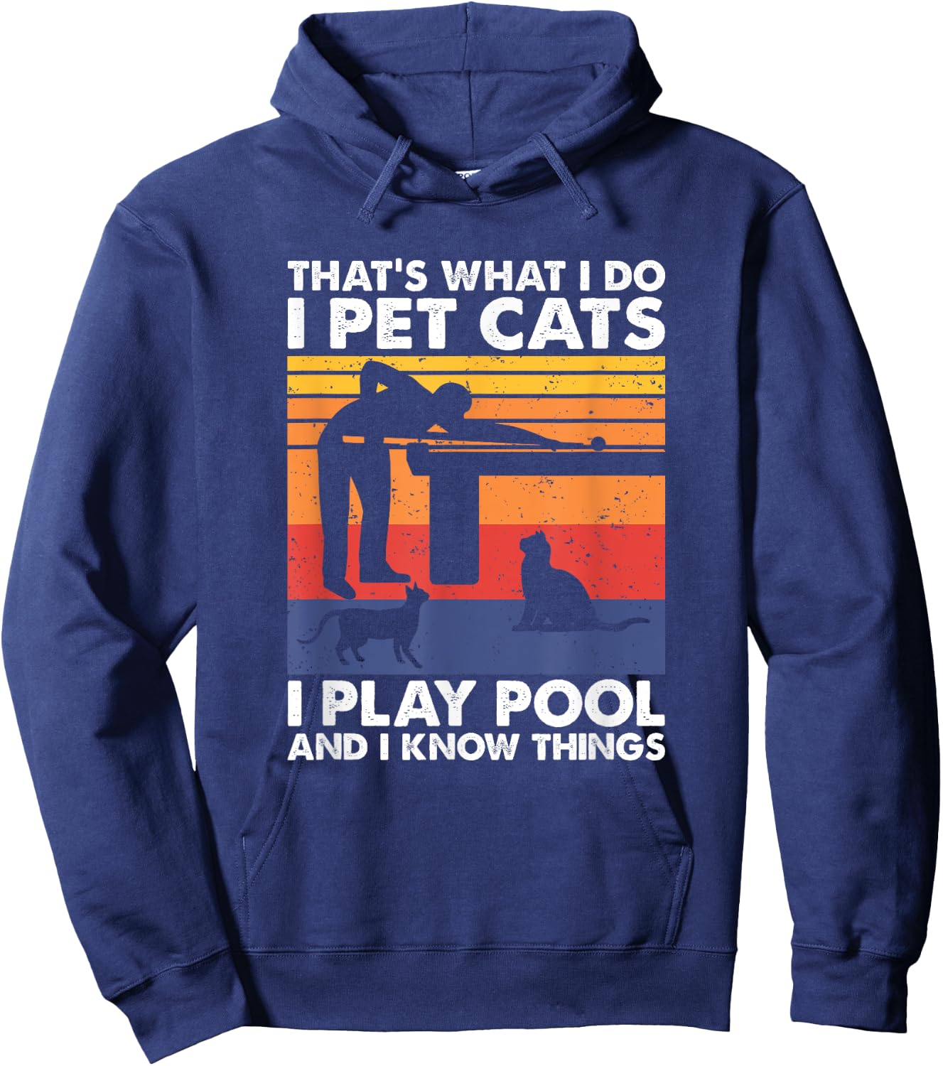 I Pet Cats I Play Pool And I Know Things, Billiards Hoodie - Hoodie | Navy