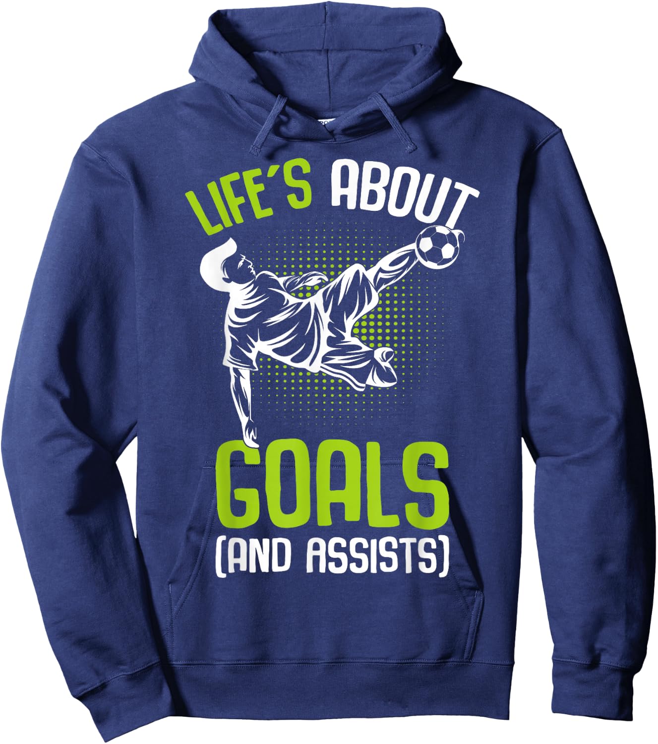Life´s About Goals Soccer Player Boys Kids Youth Hoodie - Hoodie | Navy