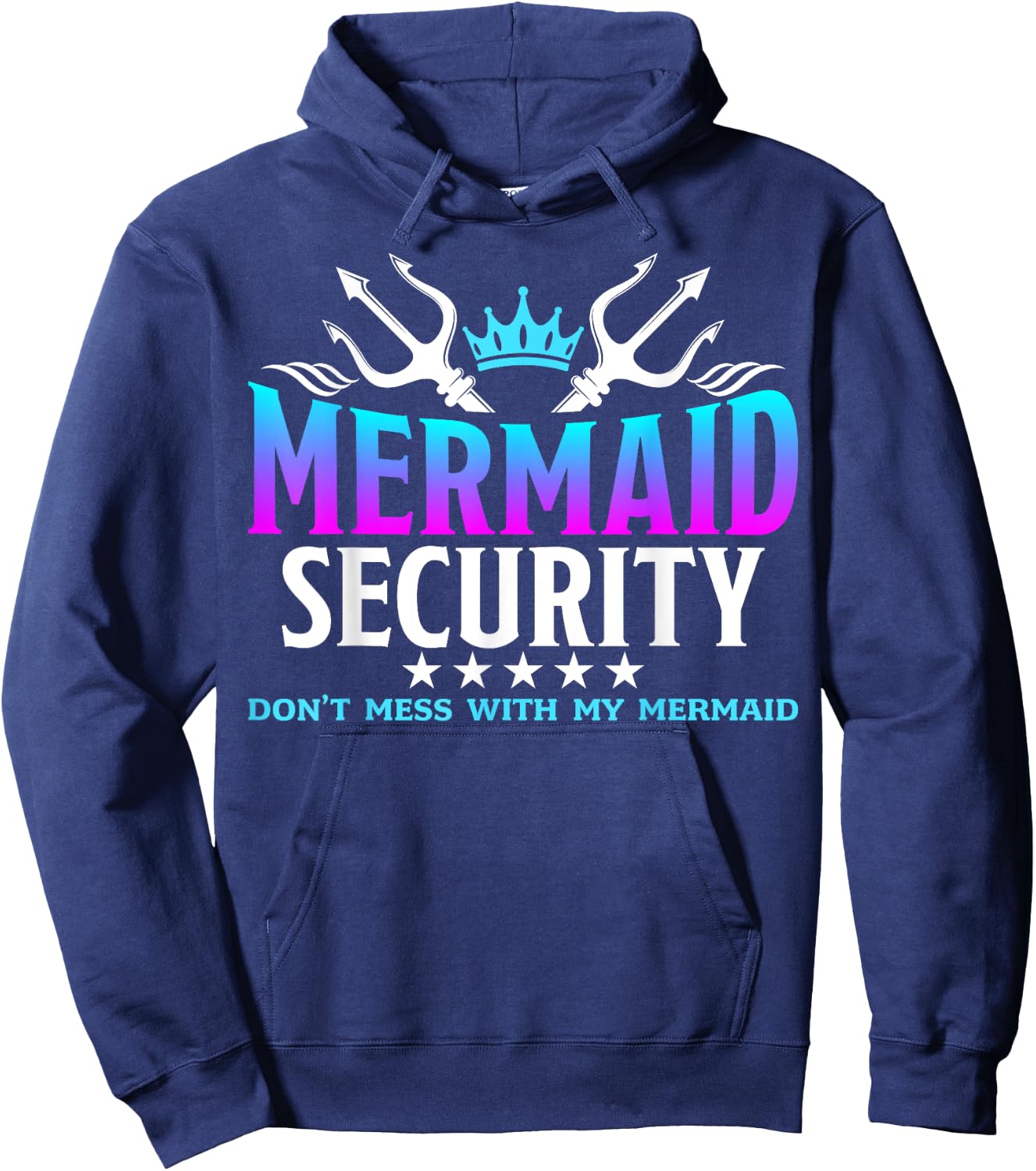 Mermaid Security Family Birthday Halloween Costume Boys Men Hoodie - Hoodie | Navy