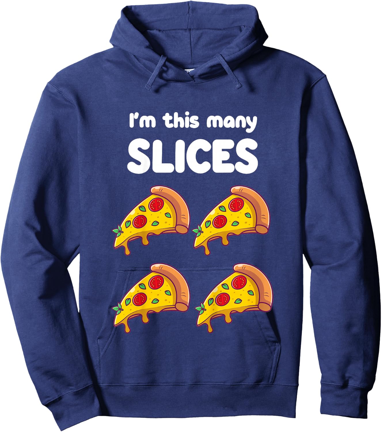 Cute Pizza 4th Birthday I'm This Many Slices 4-Year-Old Hoodie - Hoodie | Navy