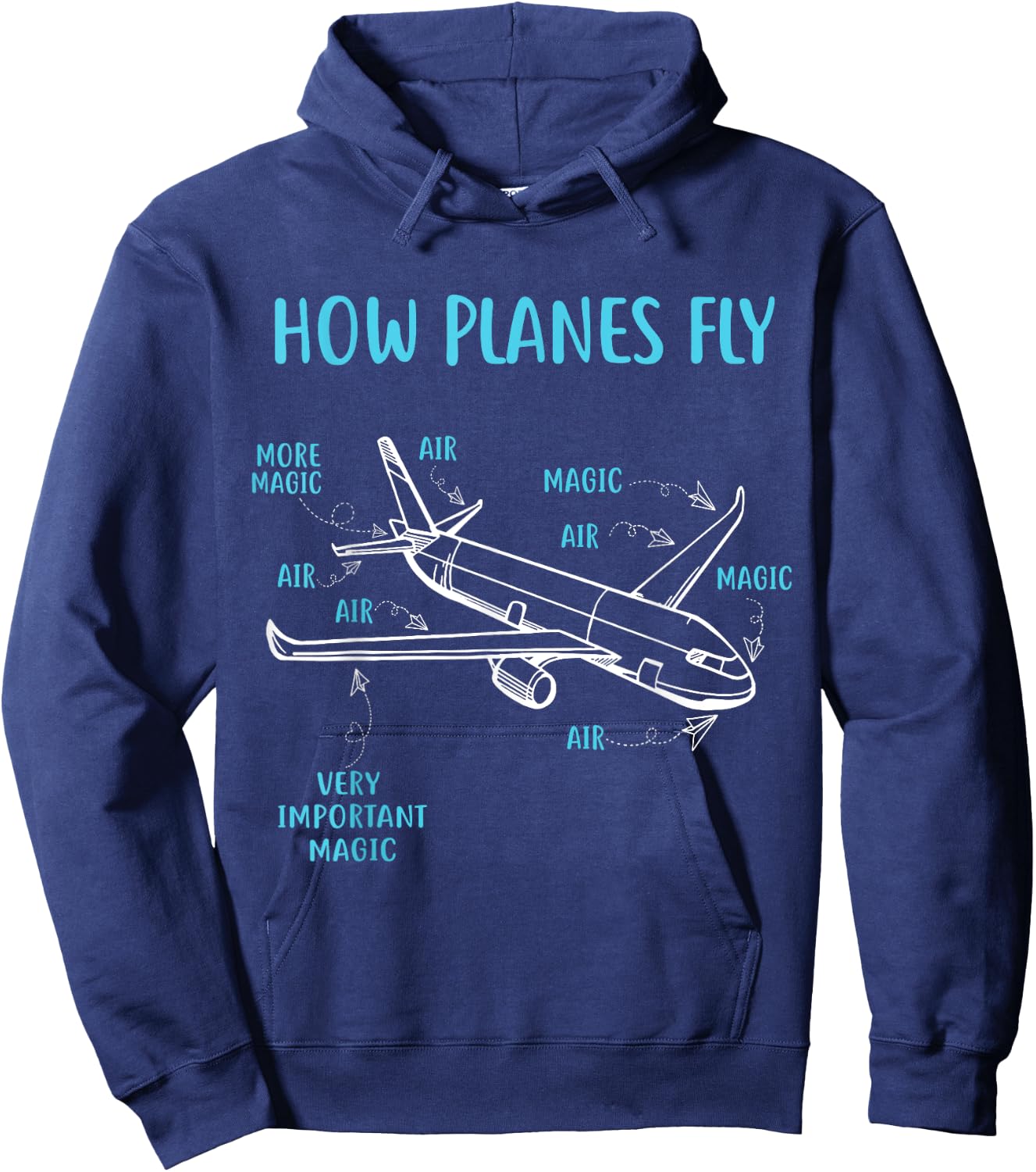 How Planes Fly Funny Aviation Engineer Pilot Airplane Hoodie - Hoodie | Navy