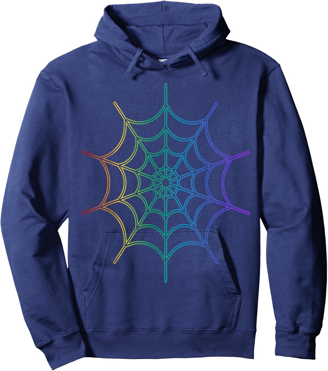 Kids Cool Halloween Spider Web Costume Rainbow Spider Hoodie - Hoodie | Navy