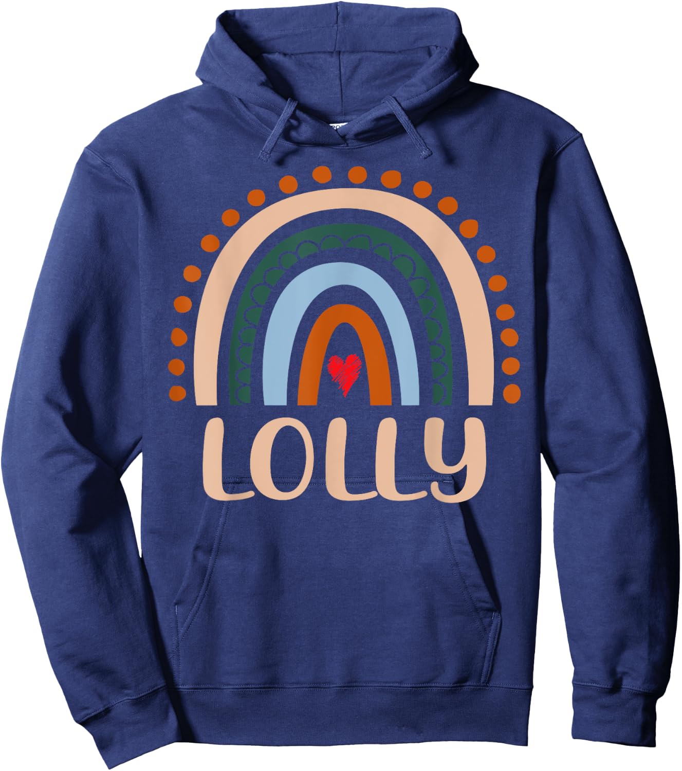 Lolly Rainbow Grandma Cute Mothers Day Funny Lolly Hoodie - Hoodie | Navy