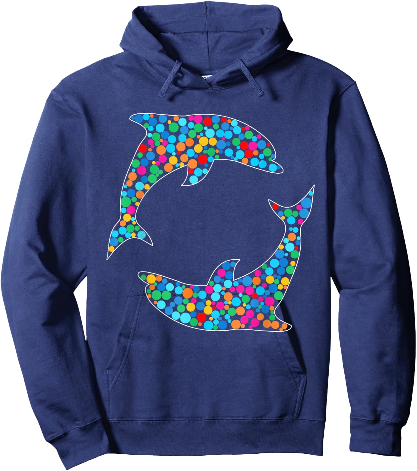 Funny Colorful Polka Dot Dolphin International Dot Day Hoodie - Hoodie | Navy
