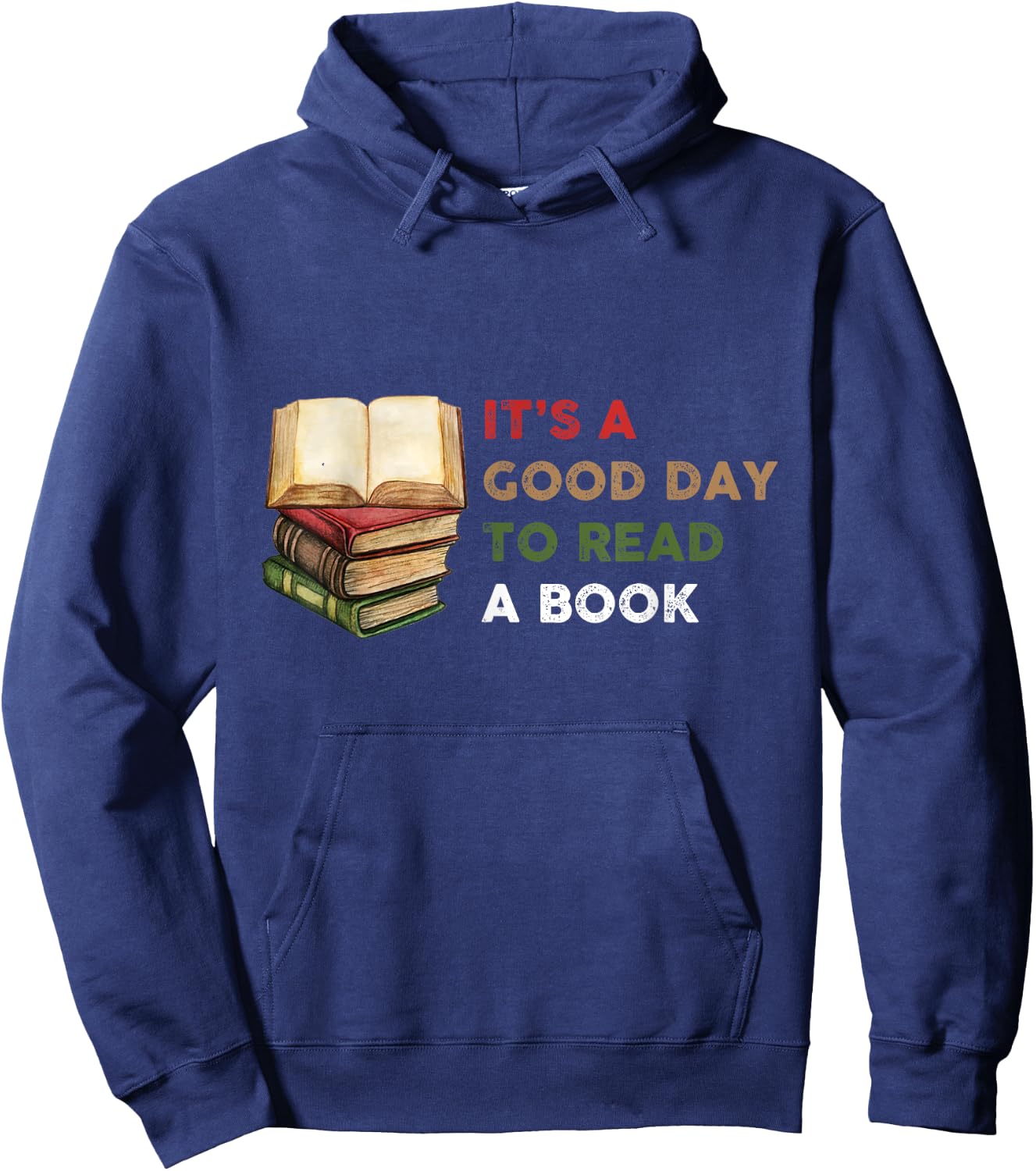 It’s a Good Day to Read a Book Graphic Print Bookworm Hoodie - Hoodie | Navy