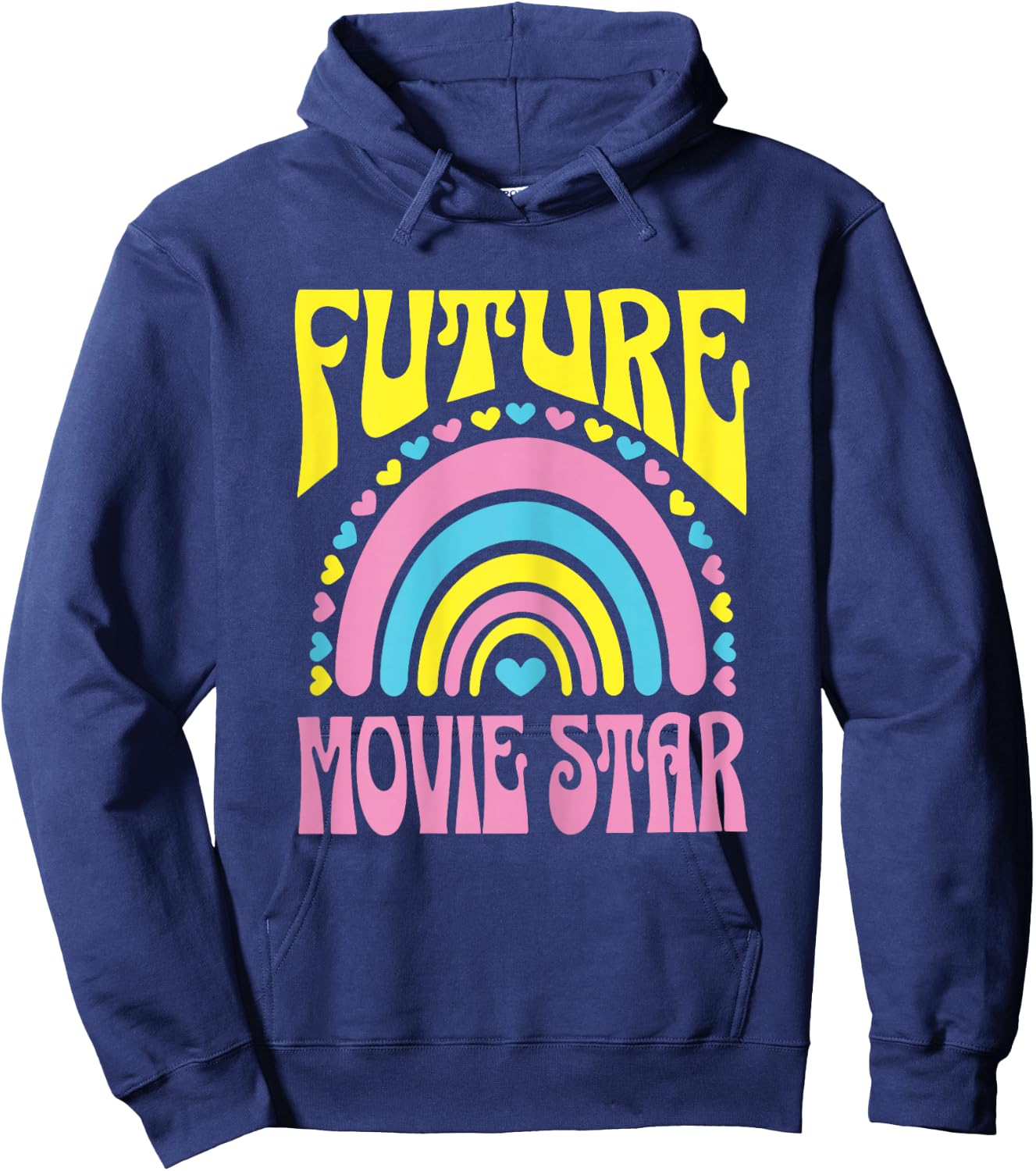 Future Movie Star Bright Retro Rainbow Movie Stars Training Hoodie - Hoodie | Navy