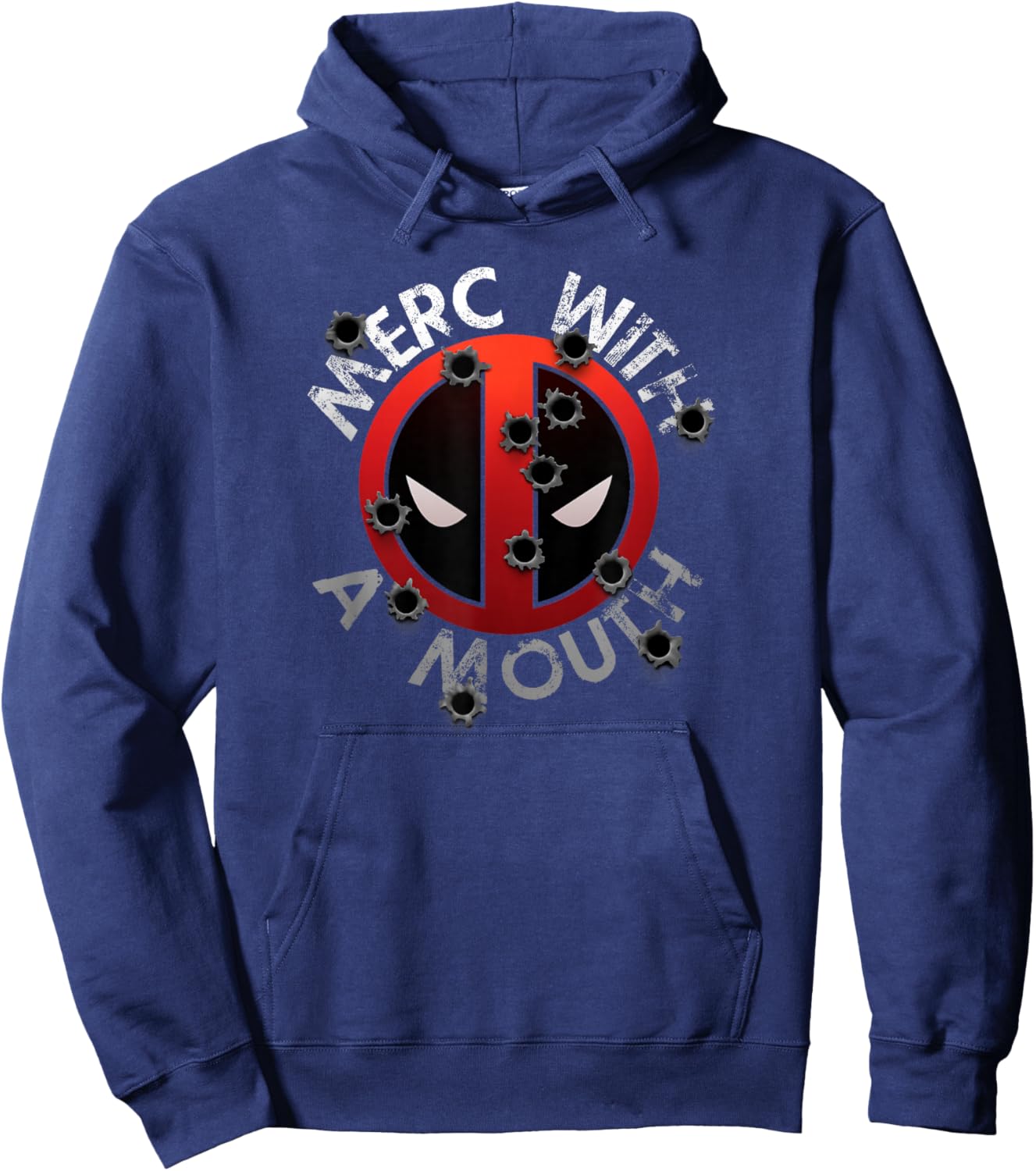Marvel Comics Retro Classic Deadpool Merc With A Mouth Hoodie - Hoodie | Navy