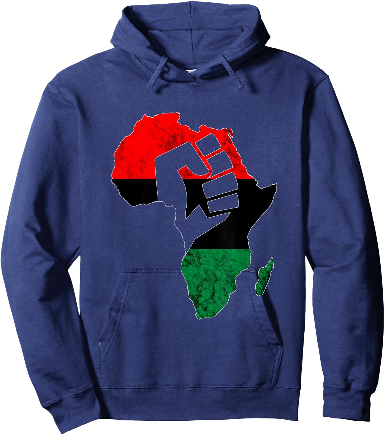 Pan African UNIA Flag Power Fist Afro-American Black History Hoodie - Hoodie | Navy