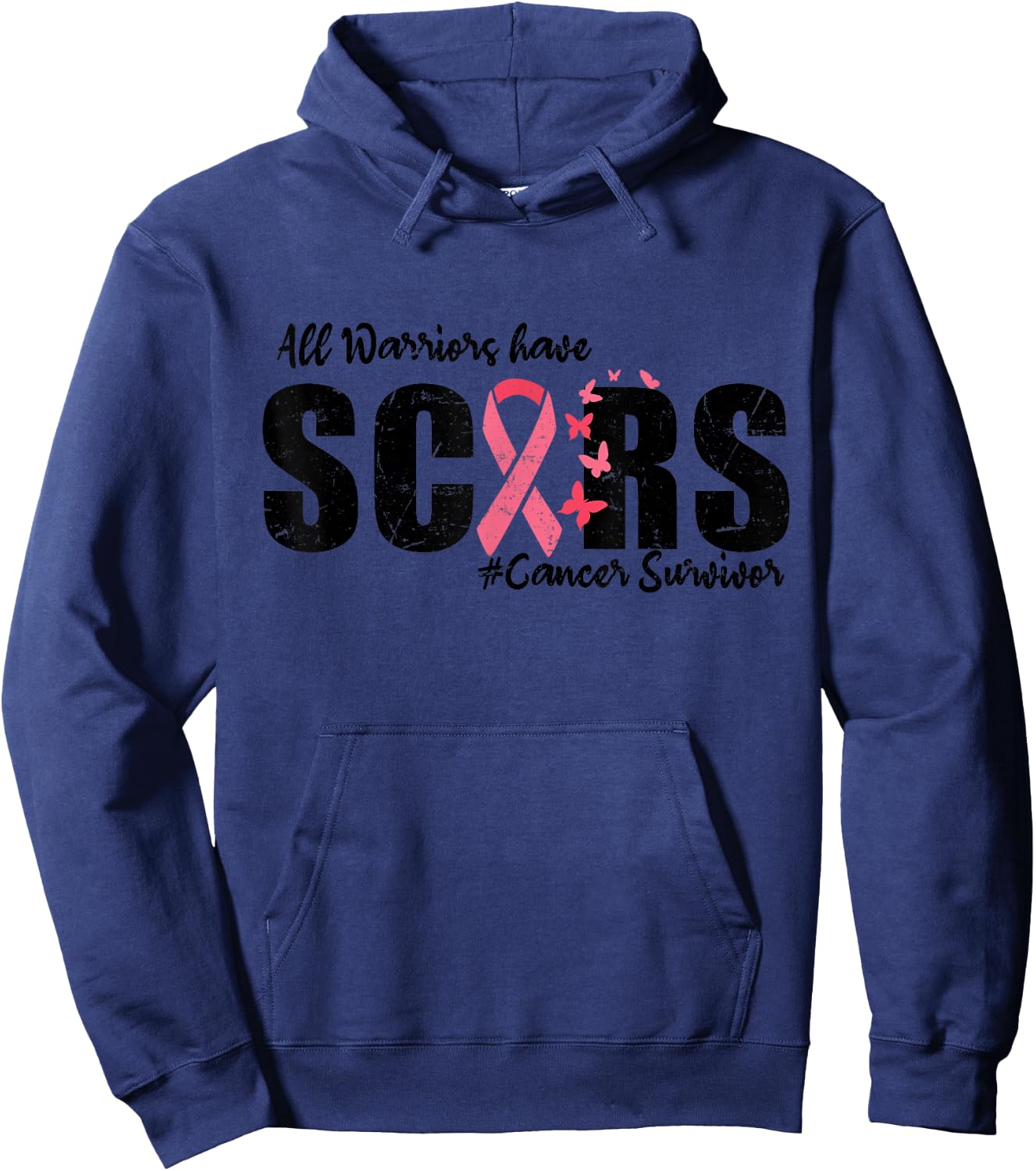 All Warriors Have Scars Breast Cancer Survivor Fighter Women Hoodie - Hoodie | Navy