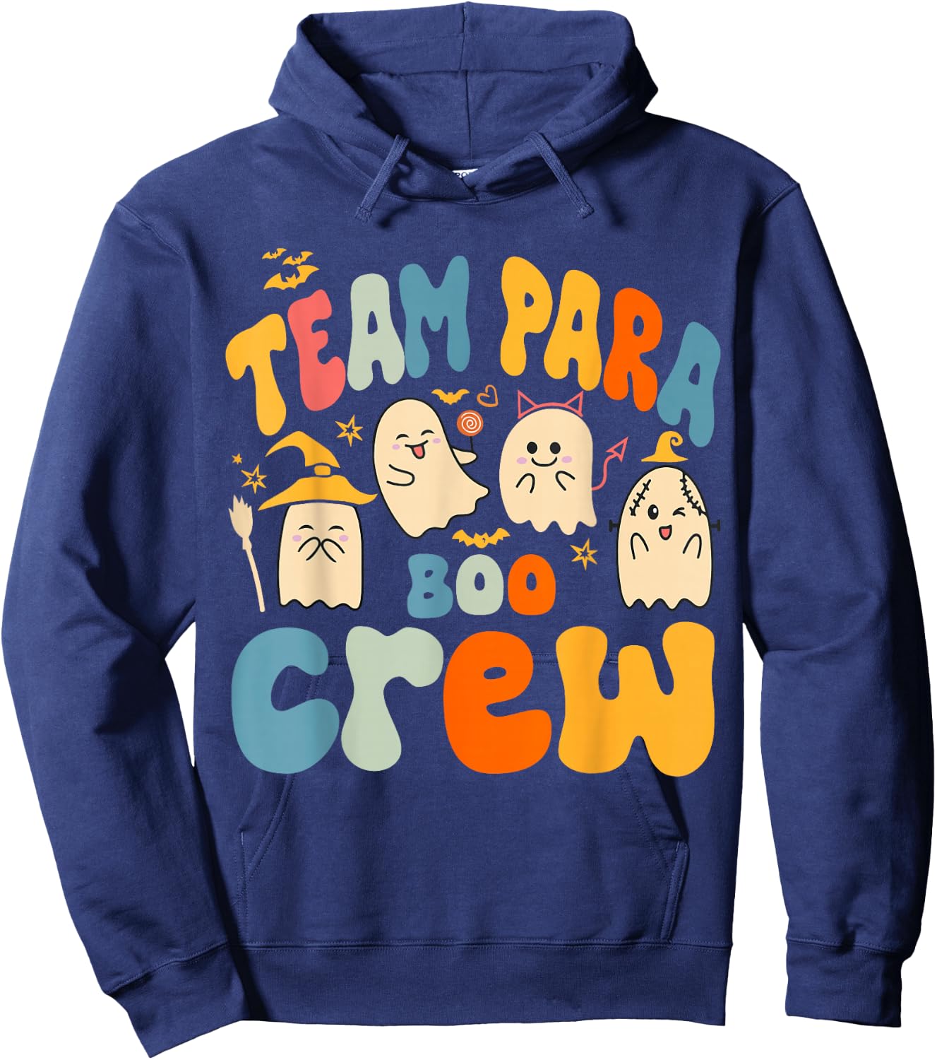 Team Para Boo Crew Halloween Ghost Paraprofessional Teacher Hoodie - Hoodie | Navy