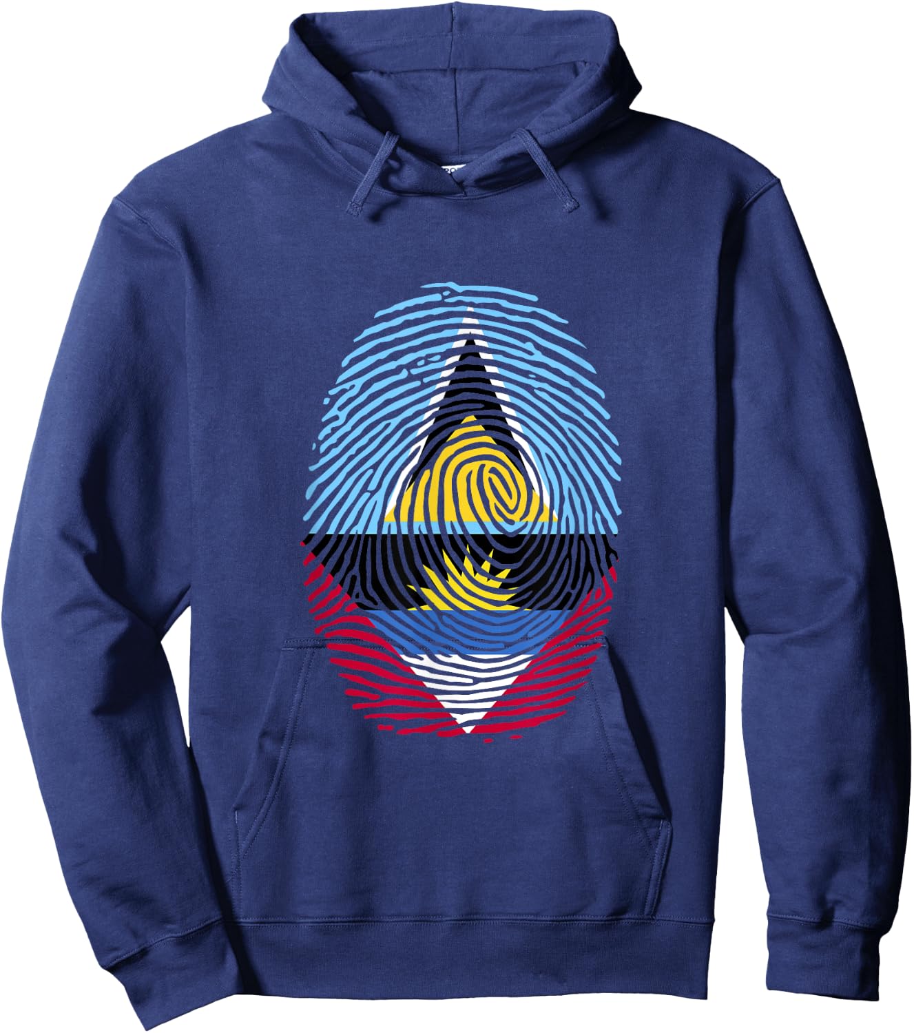 St Lucia and Antigua Fingerprint Saint Lucian Antiguan Roots Hoodie - Hoodie | Navy