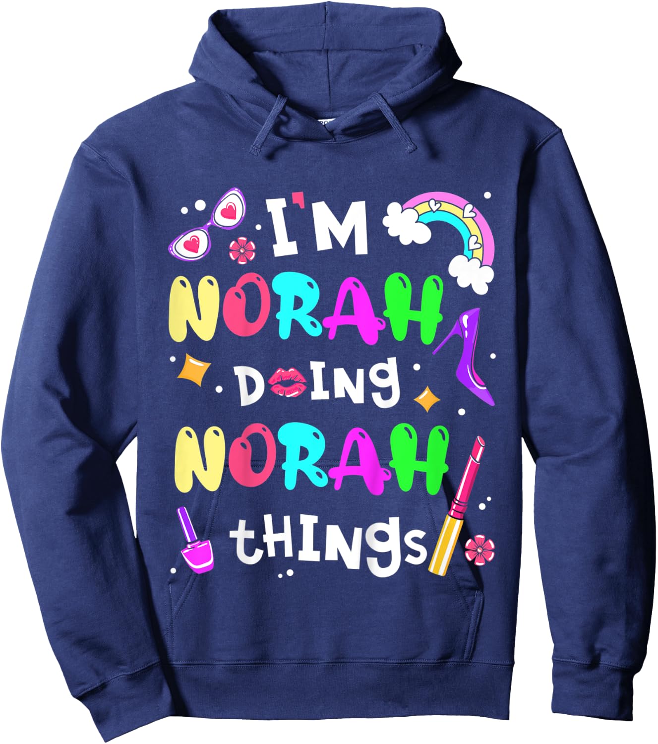 Kids I'm Norah Doing Norah Things Cute Girls Personalized Name Hoodie - Hoodie | Navy