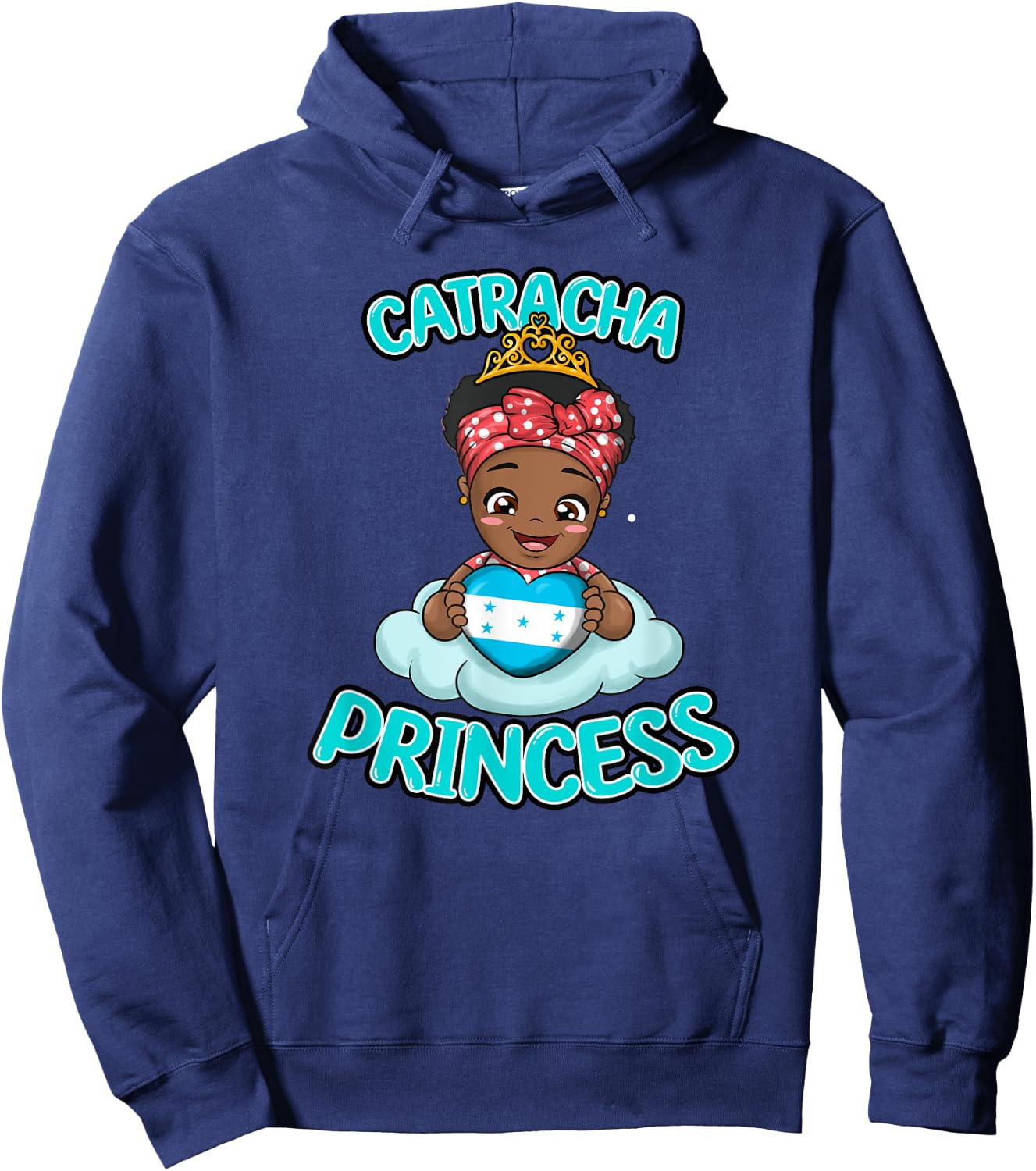 Honduras Proud Honduran Flag Catracha Girl Woman Princess Hoodie - Hoodie | Navy