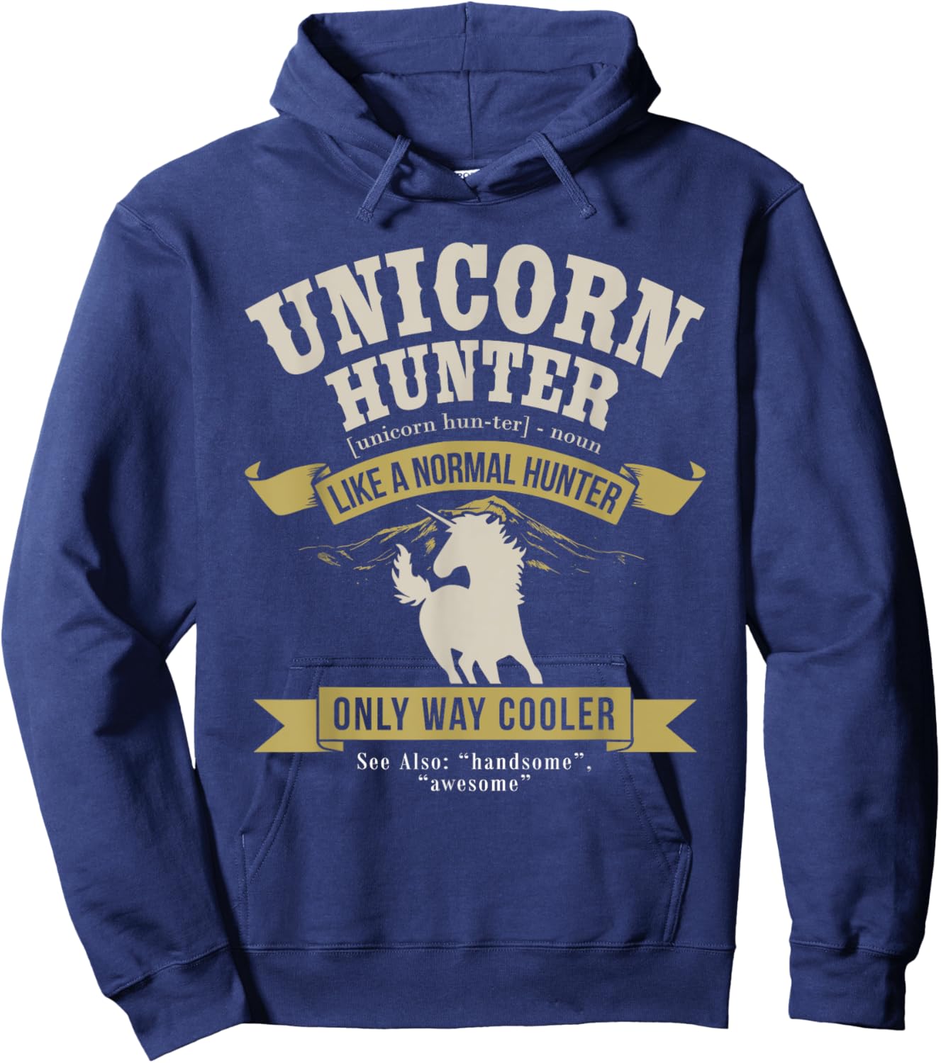 Funny Lazy Halloween Costume Fairy Rainbow Unicorn Hunter Hoodie - Hoodie | Navy