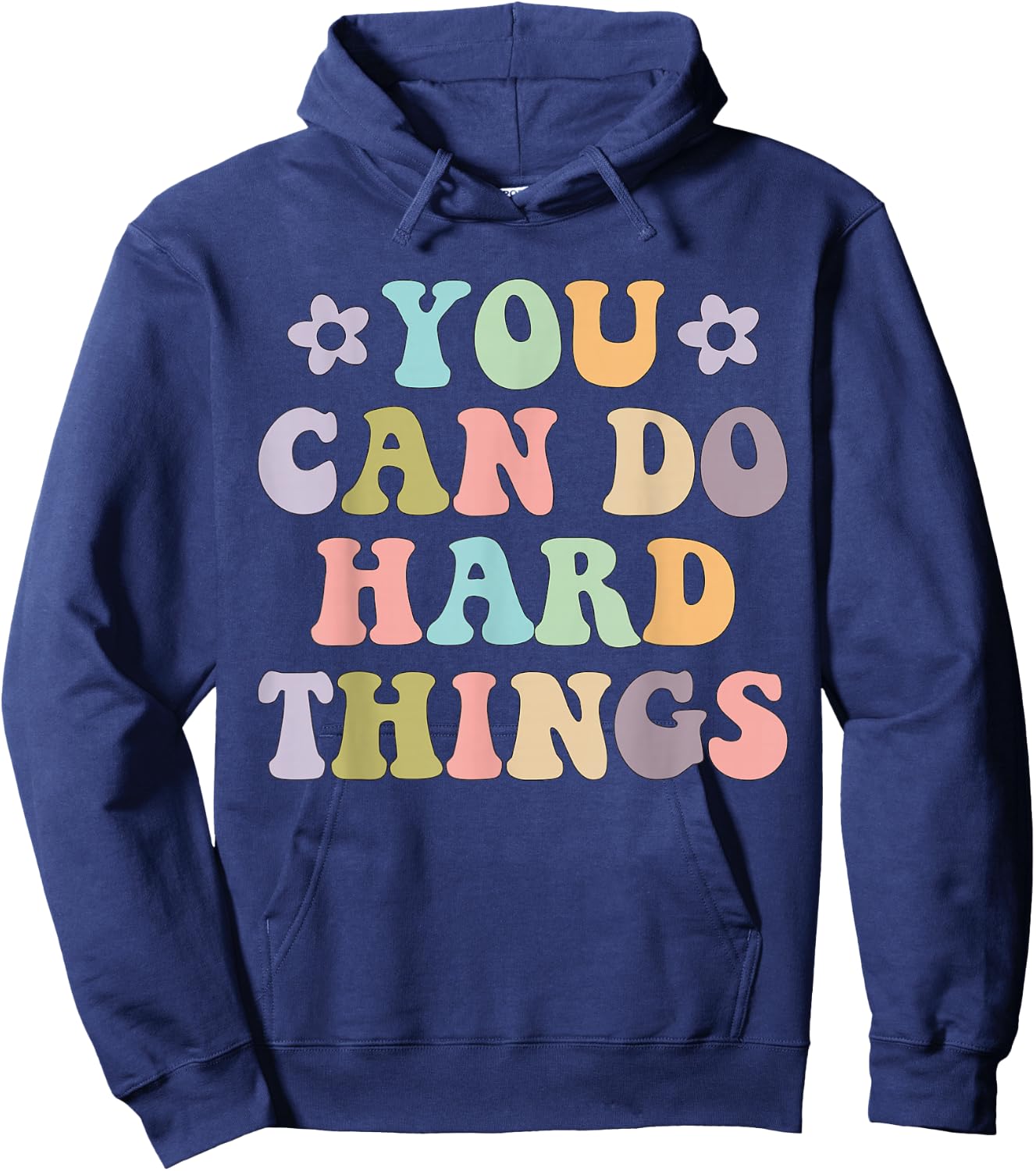 Inspirational Women's Graphics - You Can Do Hard Things Hoodie - Hoodie | Navy