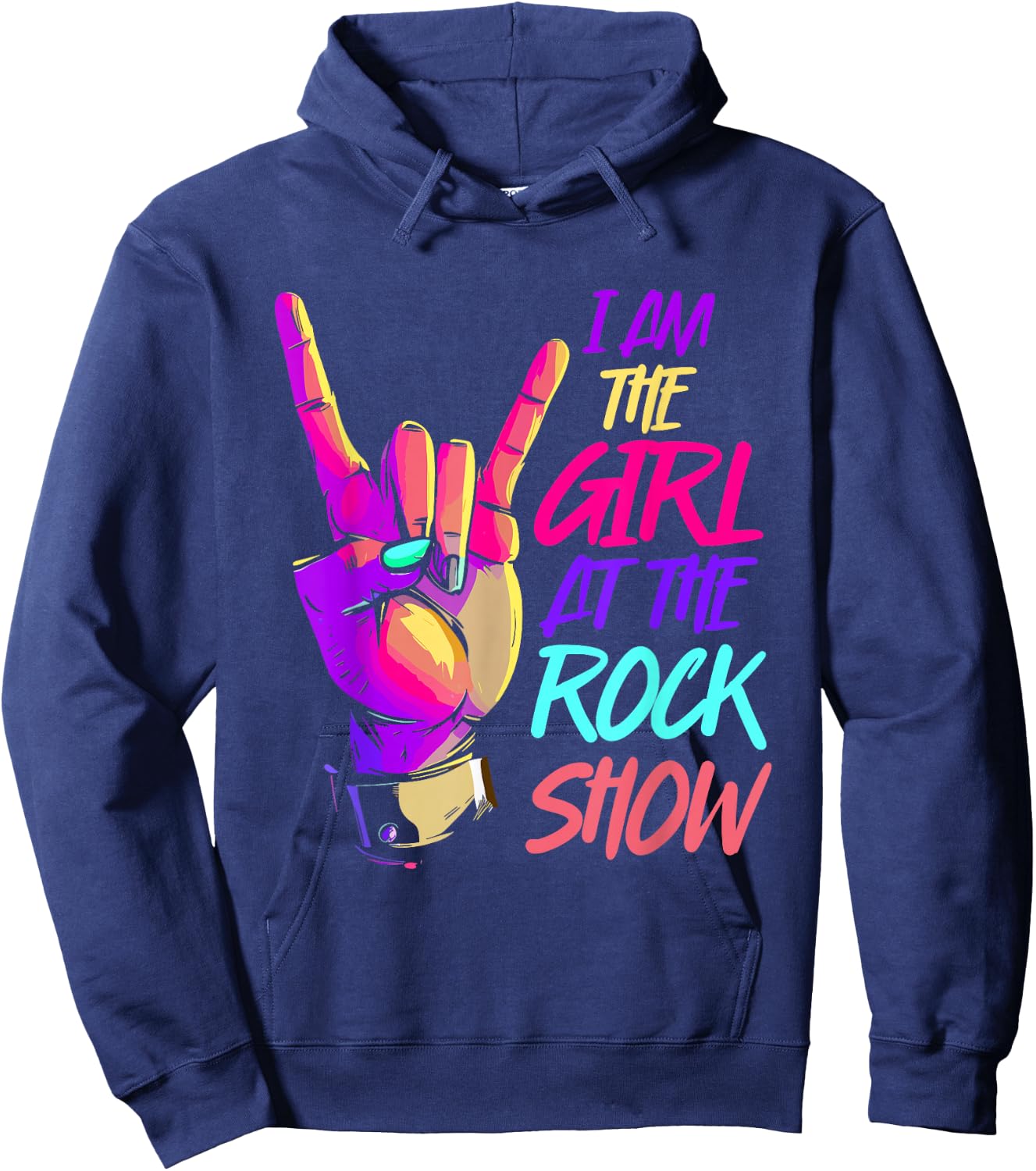 Vintage I Am The Girl At The Rock Show - Retro Rock Music Hoodie - Hoodie | Navy