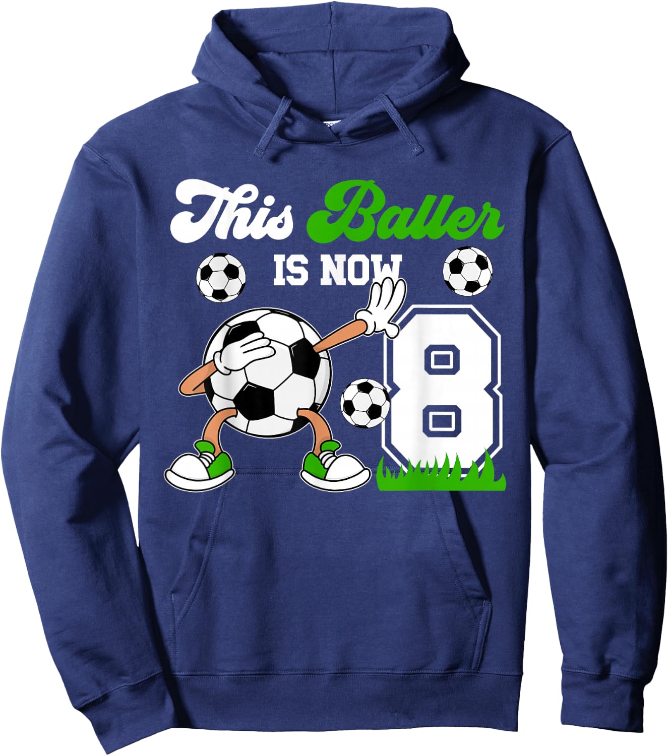 8th Birthday Soccer Boy Eight Year Old Soccer Player Hoodie - Hoodie | Navy