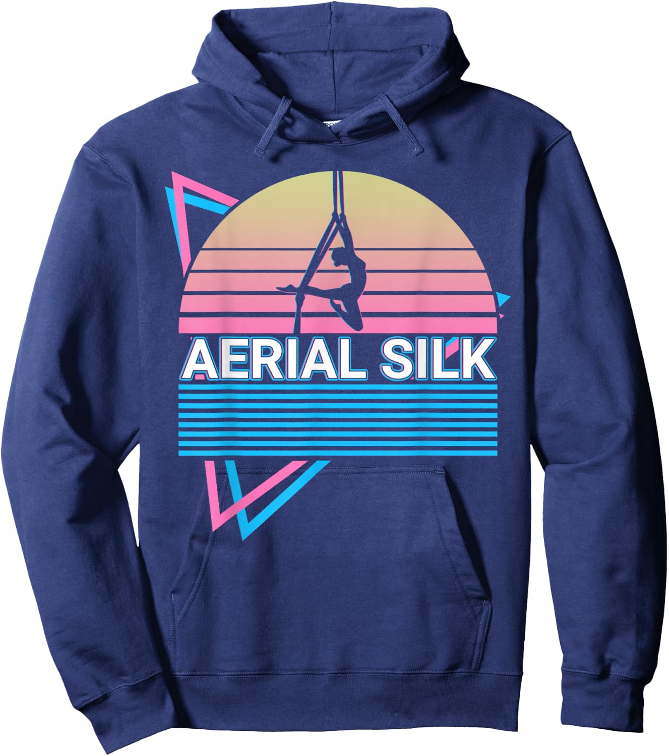 Aerial Silk Aerialist Gift -Adults Black Small Modern Graphic Short Sleeve Hoodie - Hoodie | Navy