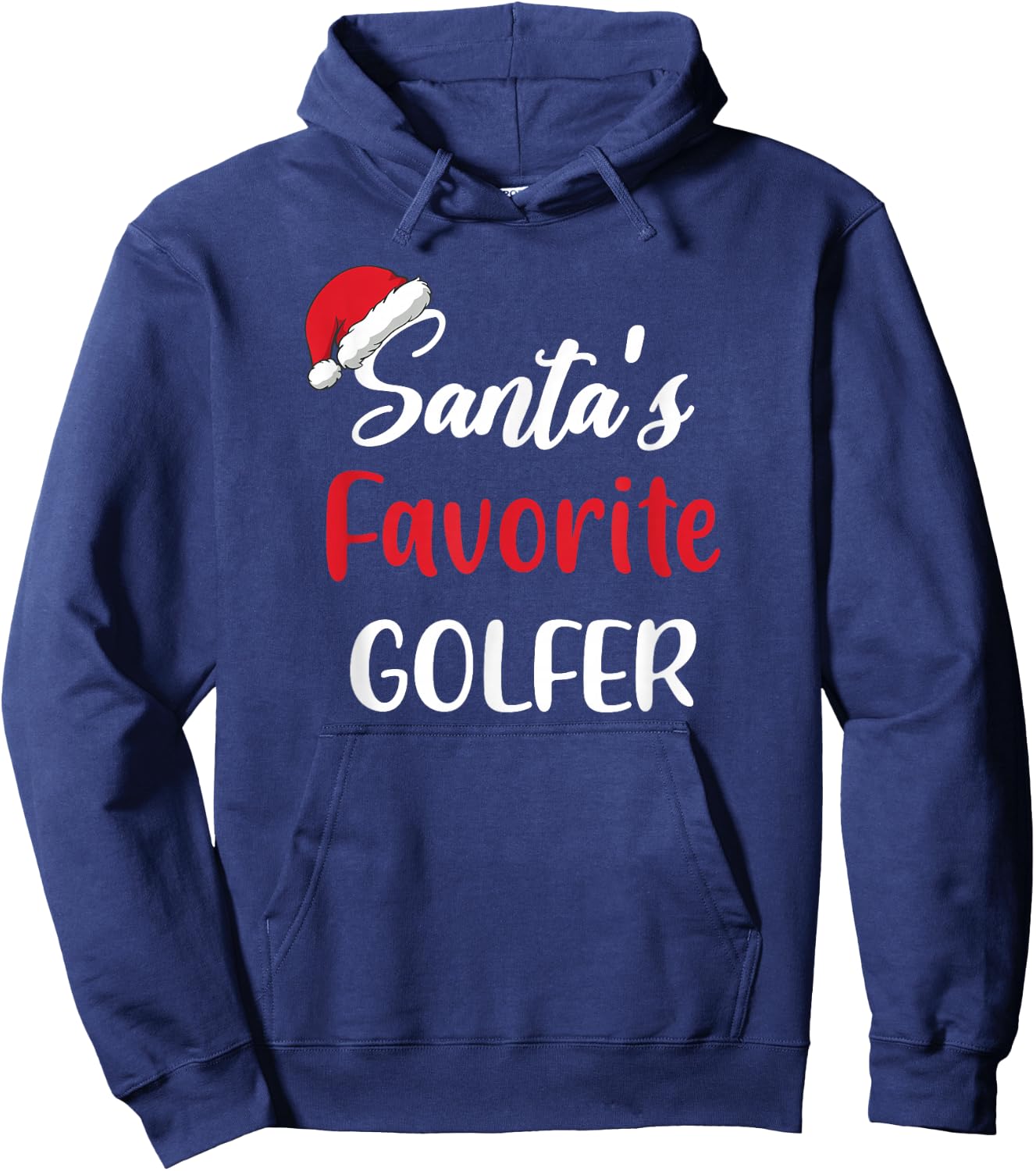 Santas Favorite Golfer Pajama Christmas Golf Funny Hoodie - Hoodie | Navy