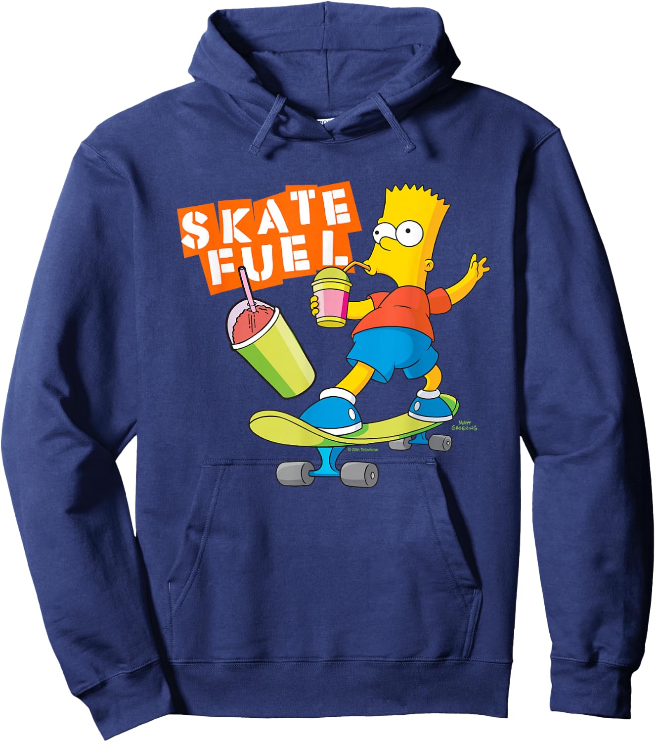 The Simpsons Bart Simpson Skate Fuel Skateboard Squishee Hoodie - Hoodie | Navy