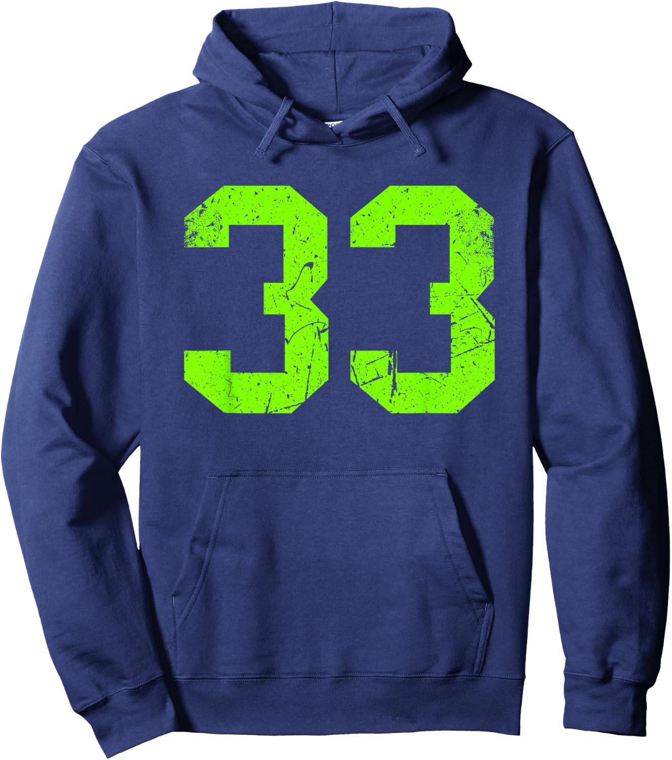 Vintage Green Sports Team Number #33 Hoodie - Hoodie | Navy