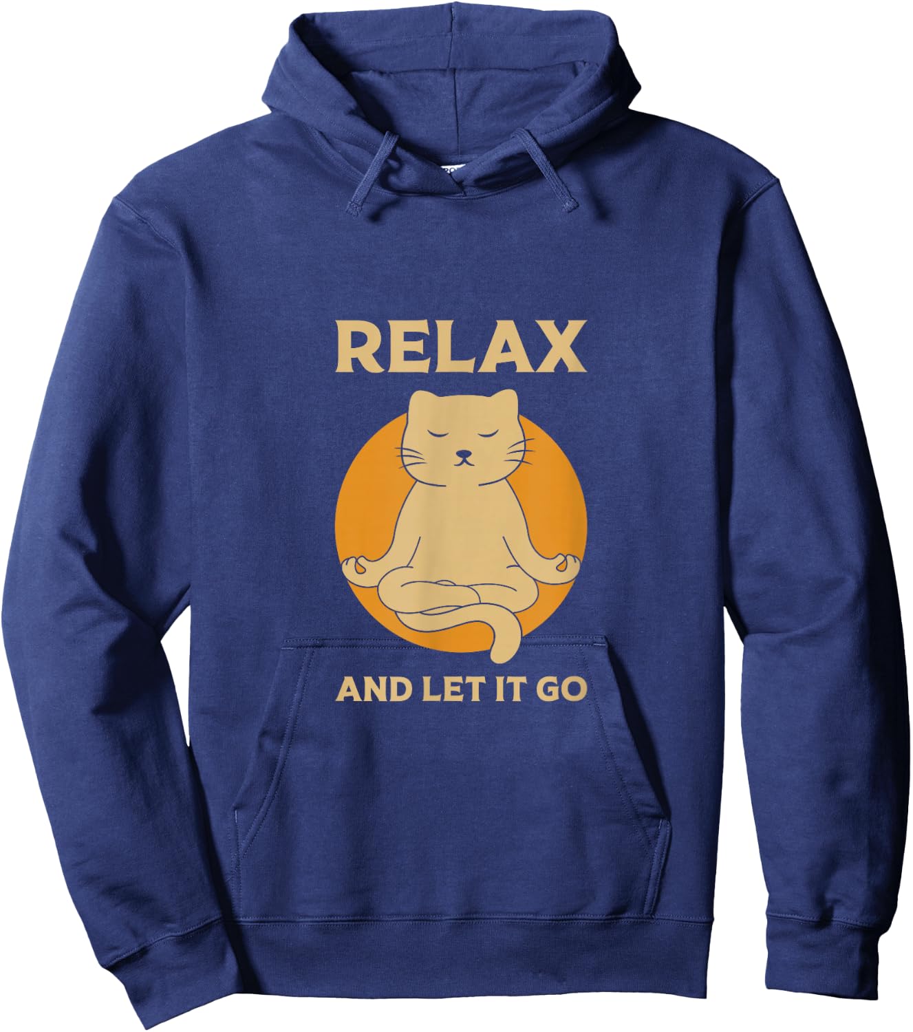 Funny cat Graphic Yoga Zen meditation Hoodie - Hoodie | Navy