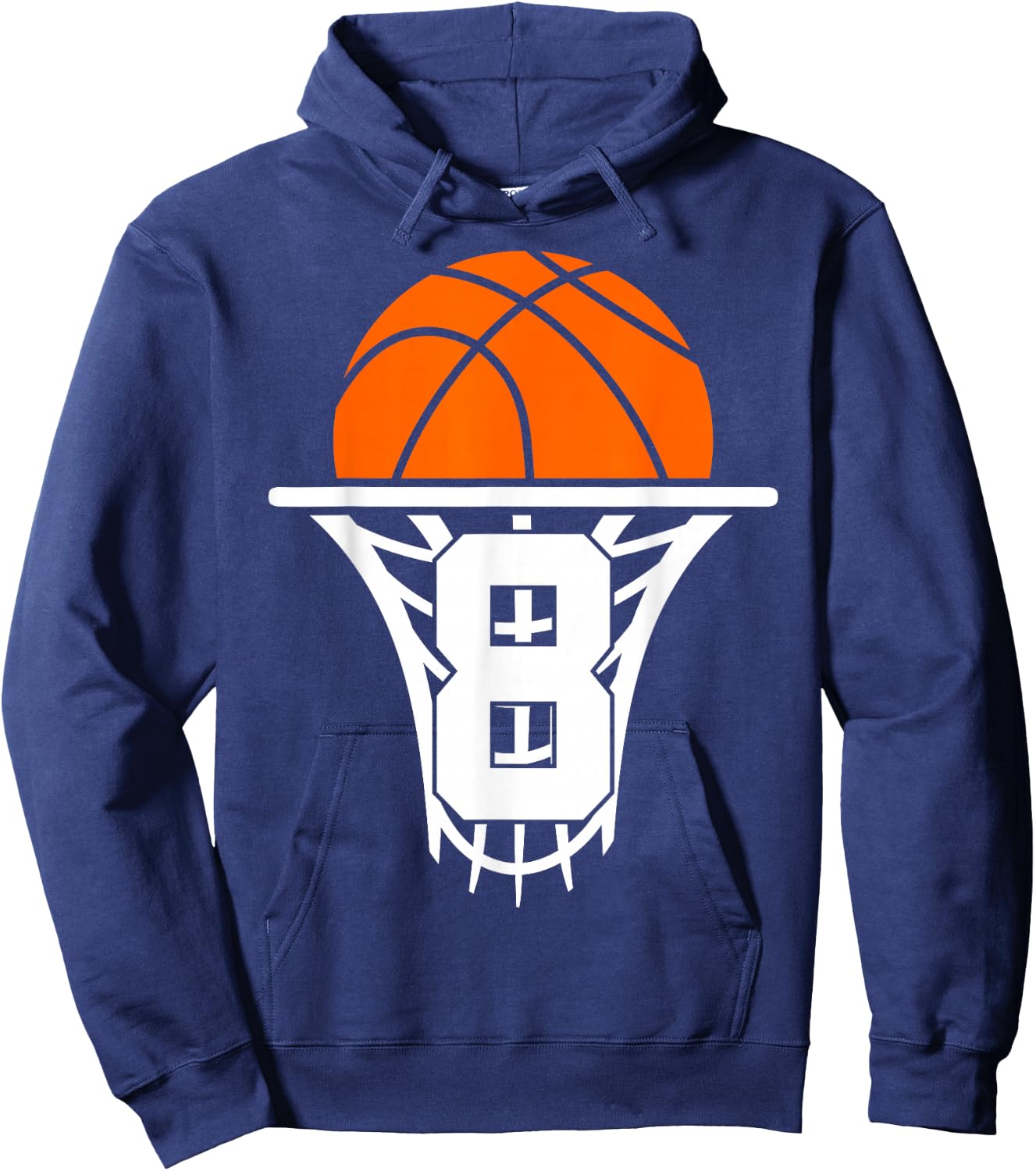8 Years Basketball 8th Birthday Hoodie - Hoodie | Navy