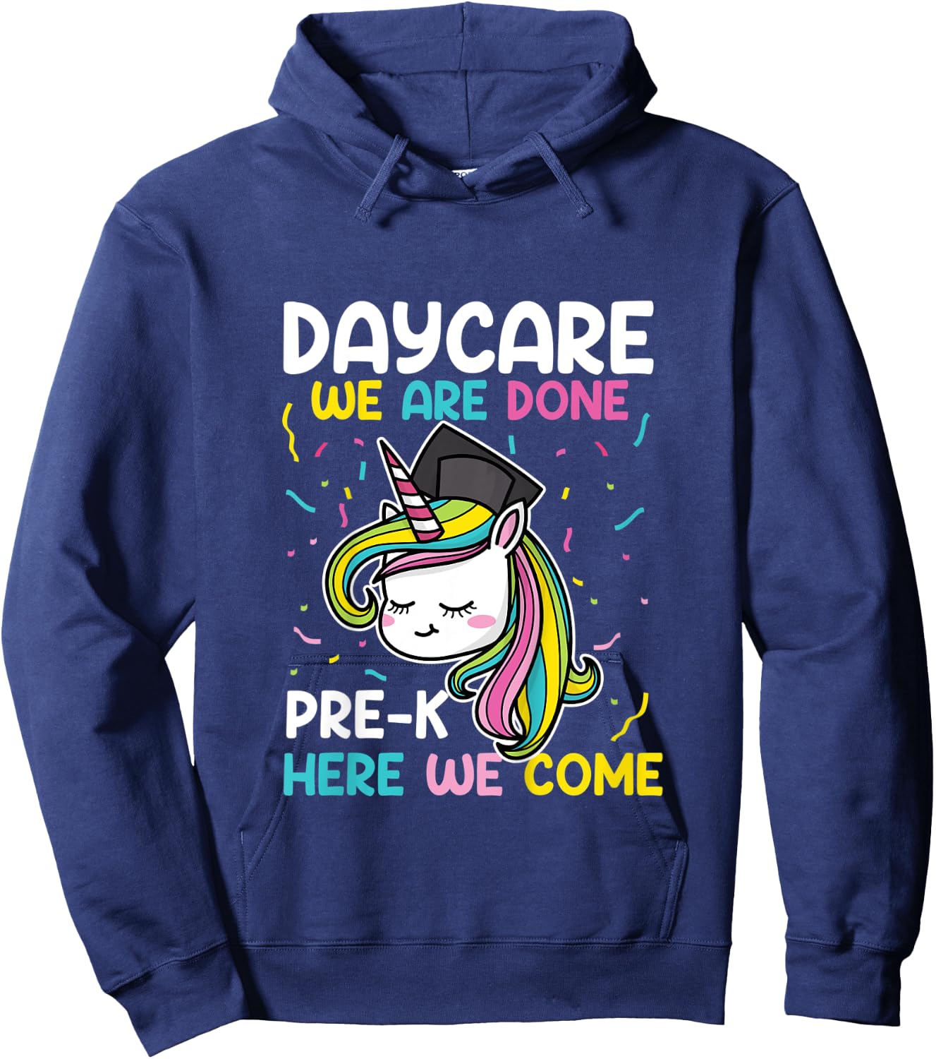 Kids Daycare Graduation Unicorn Last Day of School Kids Hoodie - Hoodie | Navy