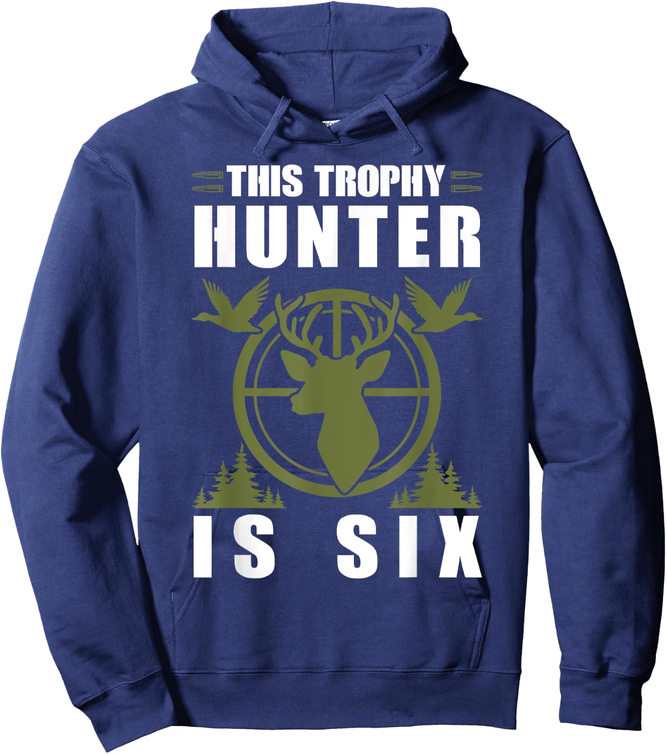 Trophy Hunter Is 6 Years Old Birthday 6th Birthday Squad Kid Hoodie - Hoodie | Navy