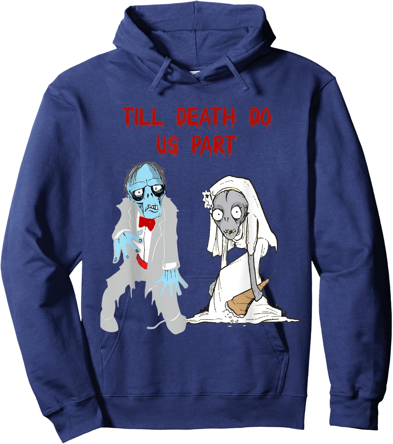 Zombie Bride Groom Matching Couples Gifts Horror Film Hoodie - Hoodie | Navy
