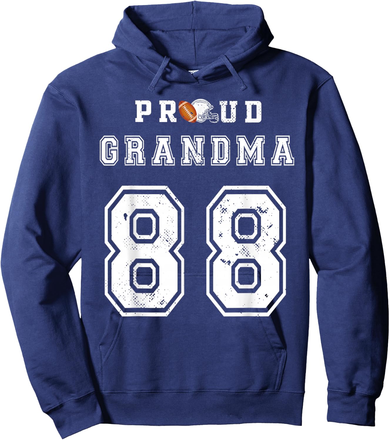 Custom Proud Football Grandma Number 88 Personalized Hoodie - Hoodie | Navy