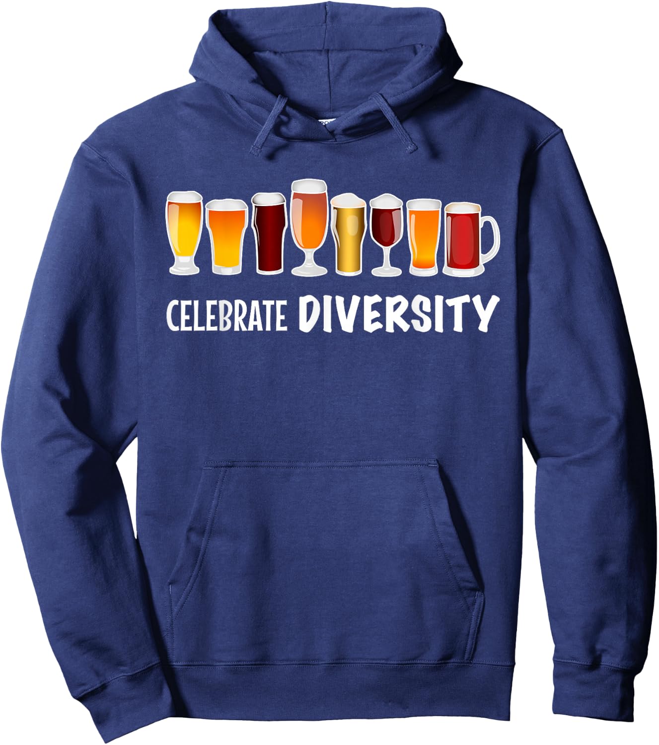 Funny Celebrate Diversity - Beer Clothing and Her Hoodie - Hoodie | Navy