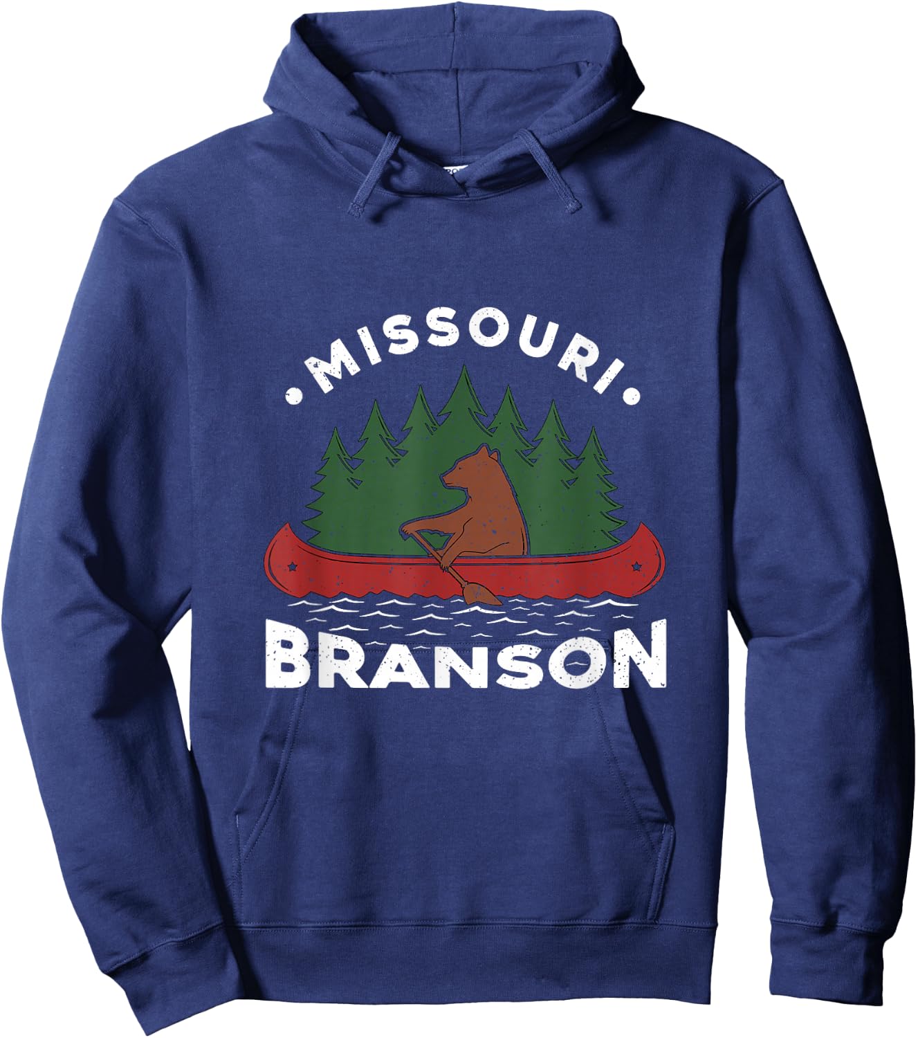 Funny Branson Missouri Bear Vintage Camping Rowing Souvenir Hoodie - Hoodie | Navy