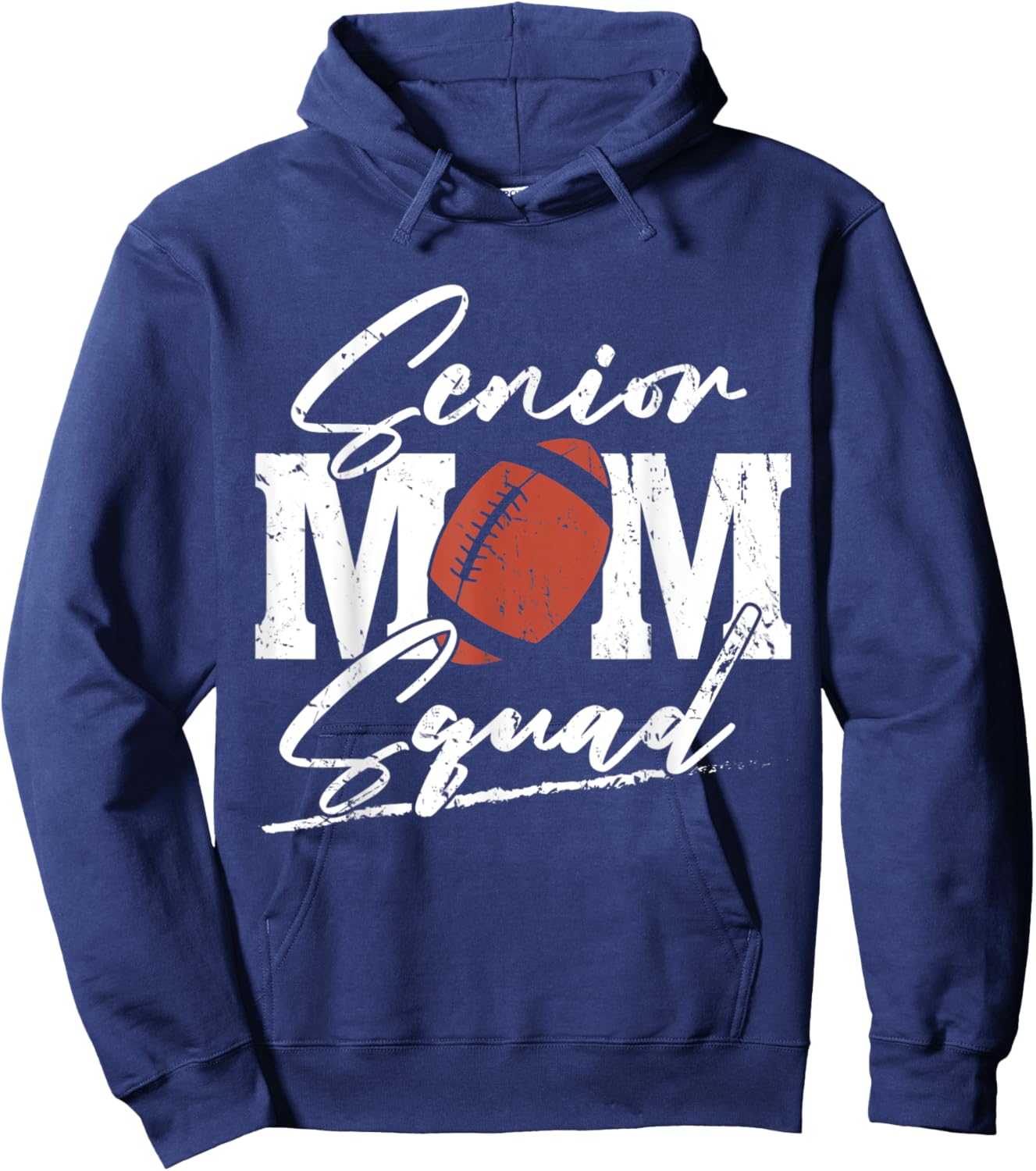 Senior Football Mom Squad, Grunge Hoodie - Hoodie | Navy