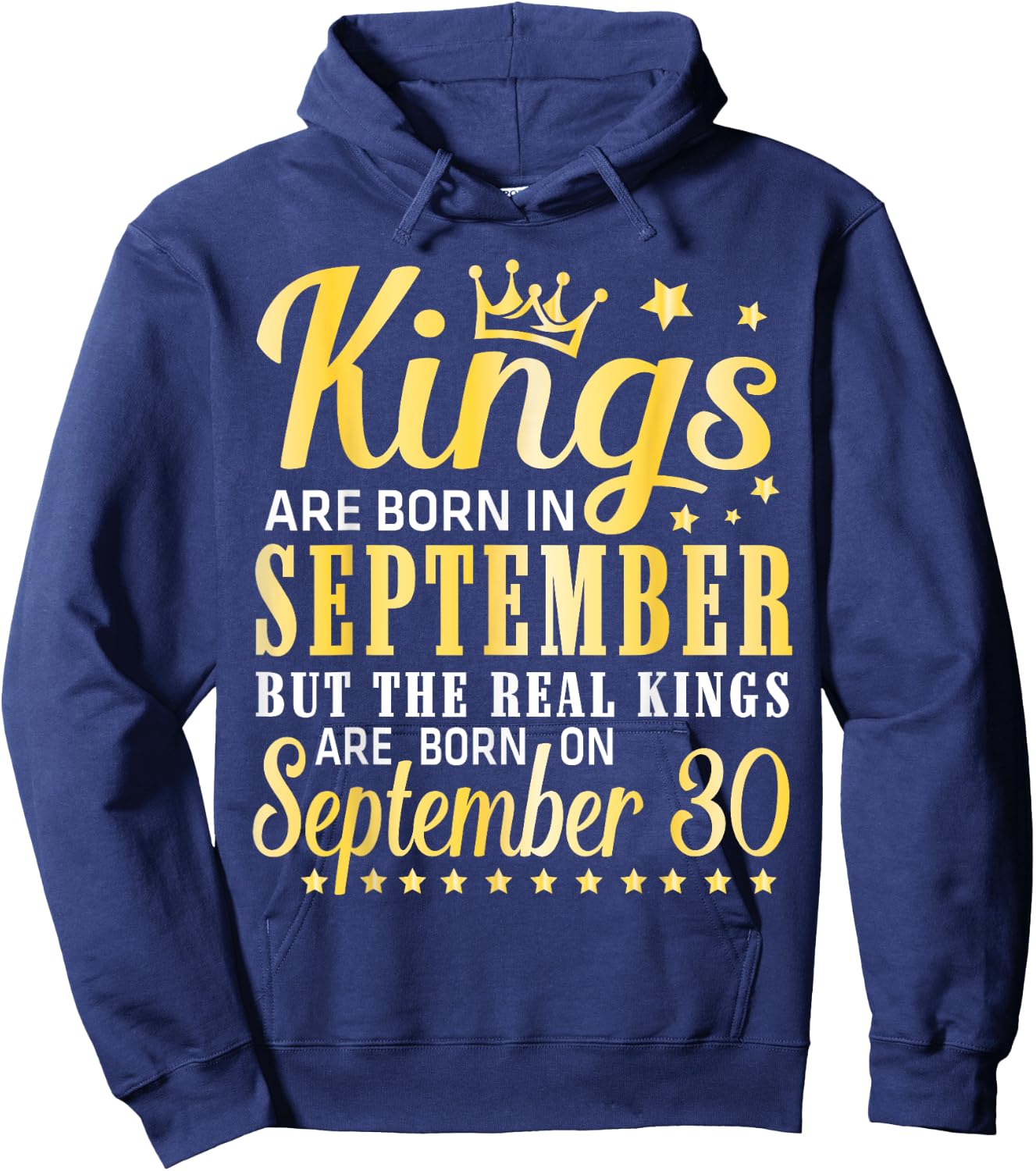 Kings Are Born In Sept Real Kings Are Born On September 30 Hoodie - Hoodie | Navy