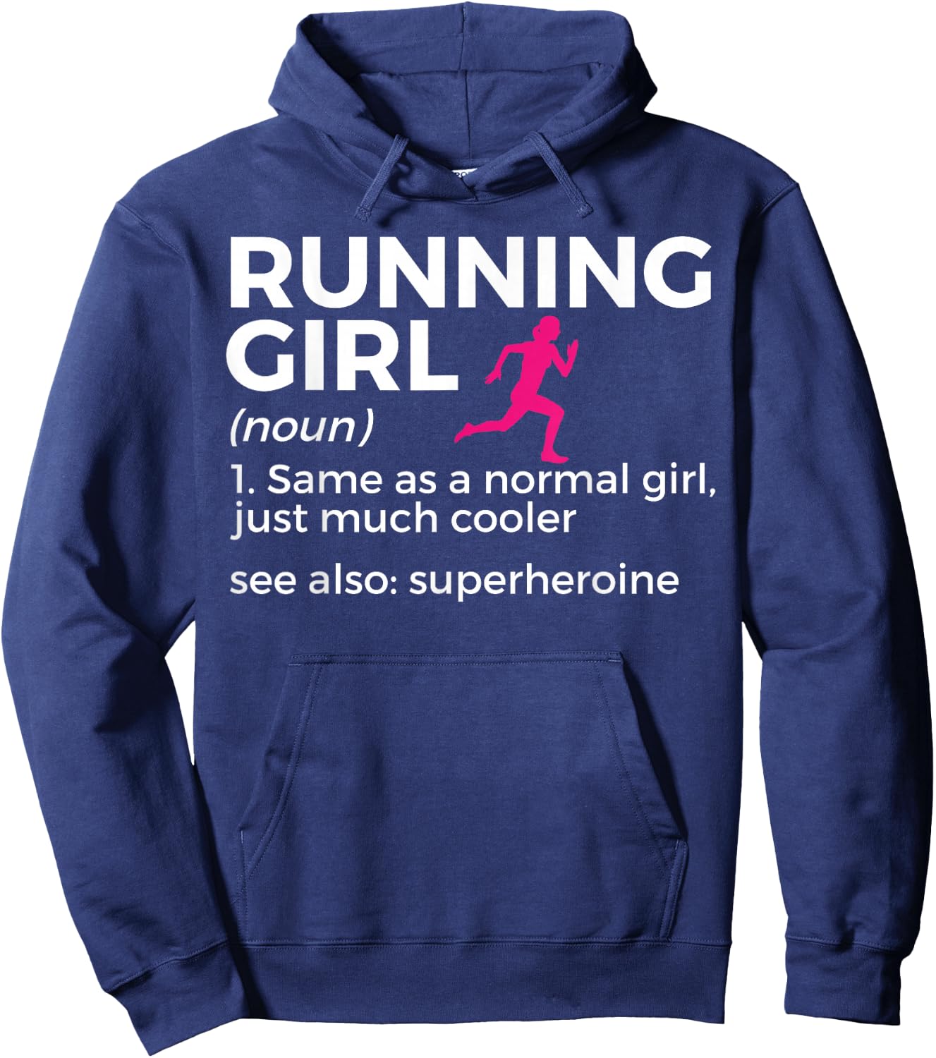 Running Girl Definition Funny Runner Hoodie - Hoodie | Navy